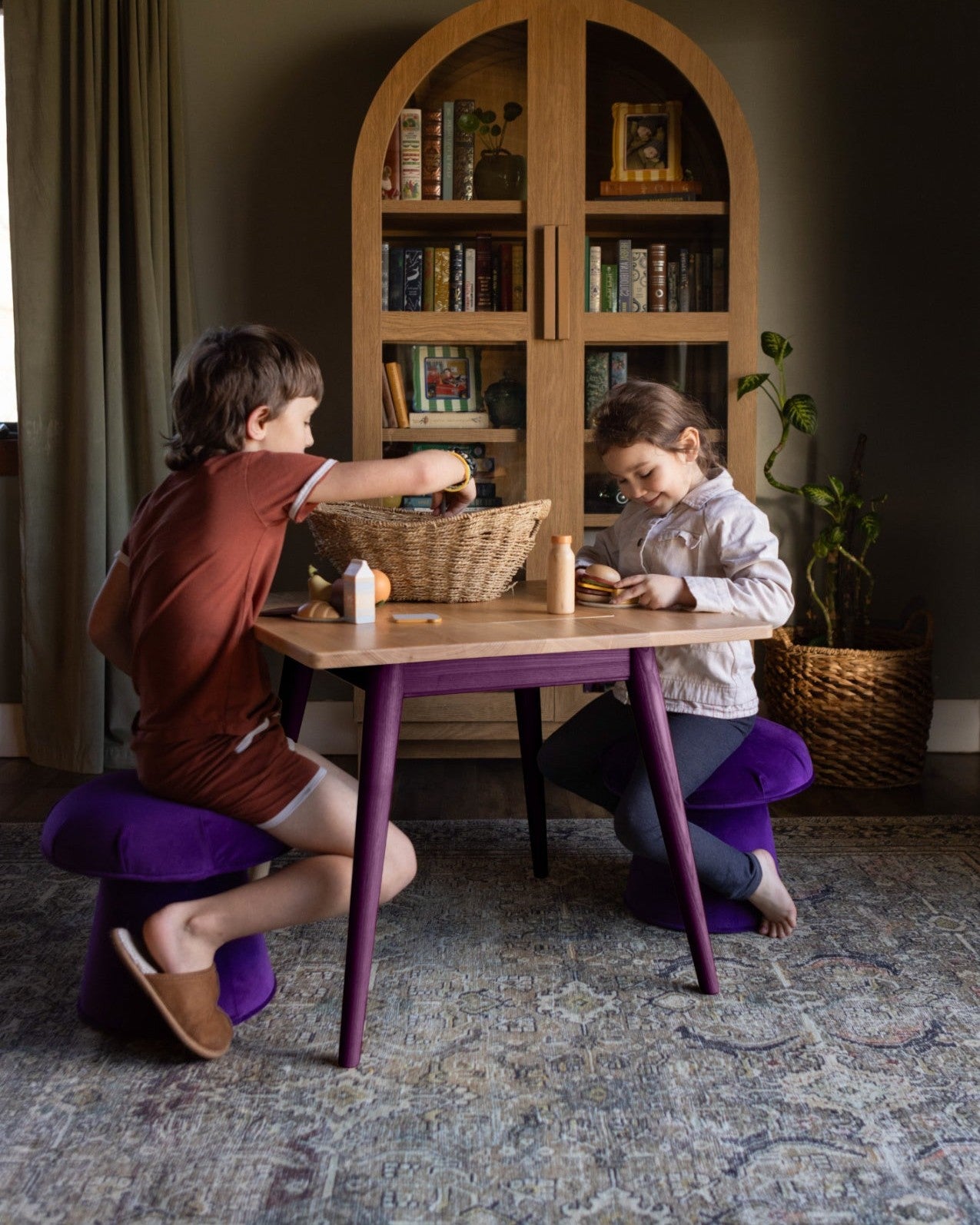 Ruben Children Table & Mushroom Stools