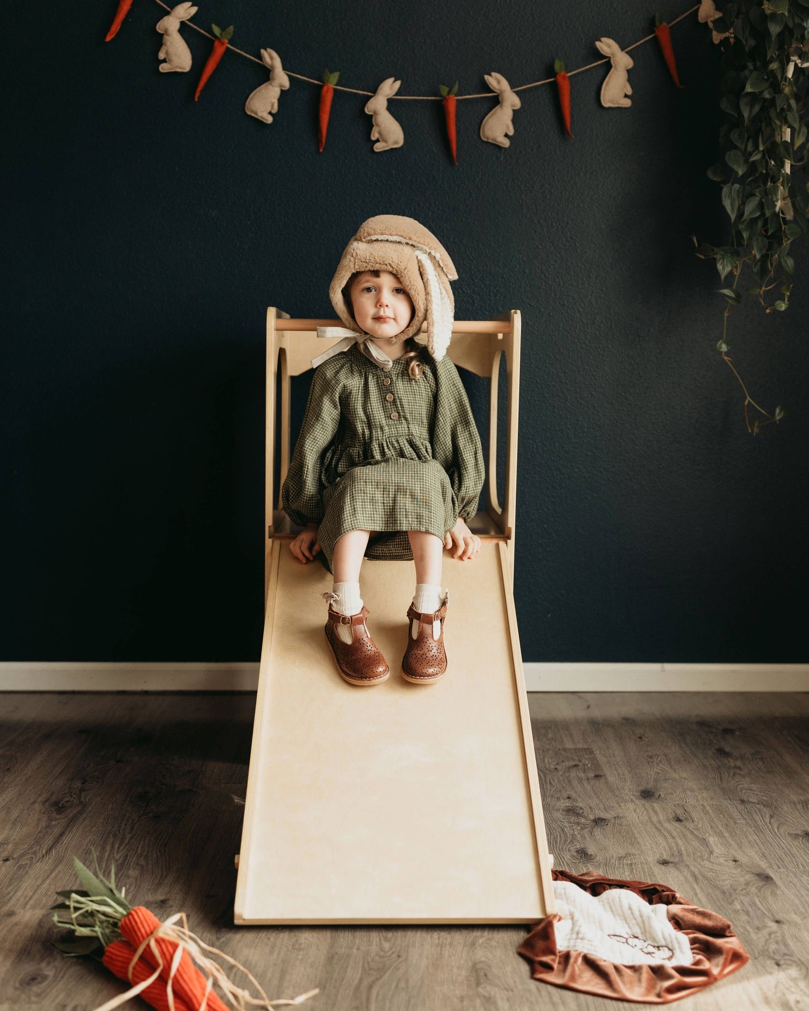 Waldorf Play Tower with Slide & Chalkboard
