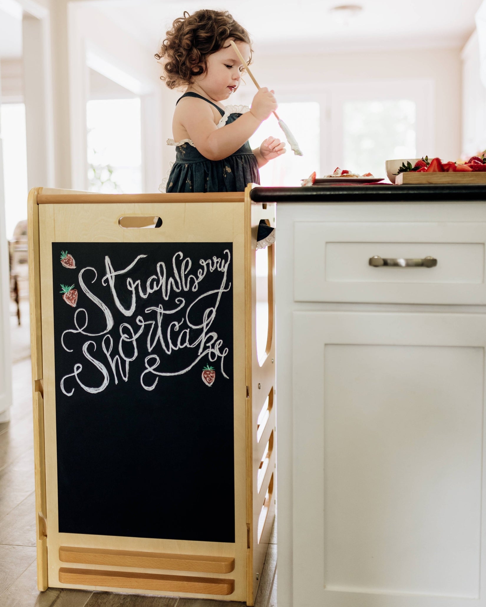 Waldorf Play Tower with Slide & Chalkboard