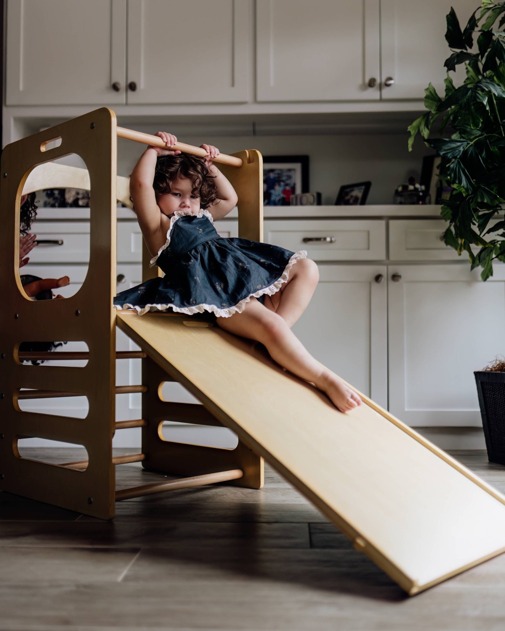 Waldorf Play Tower with Slide & Chalkboard