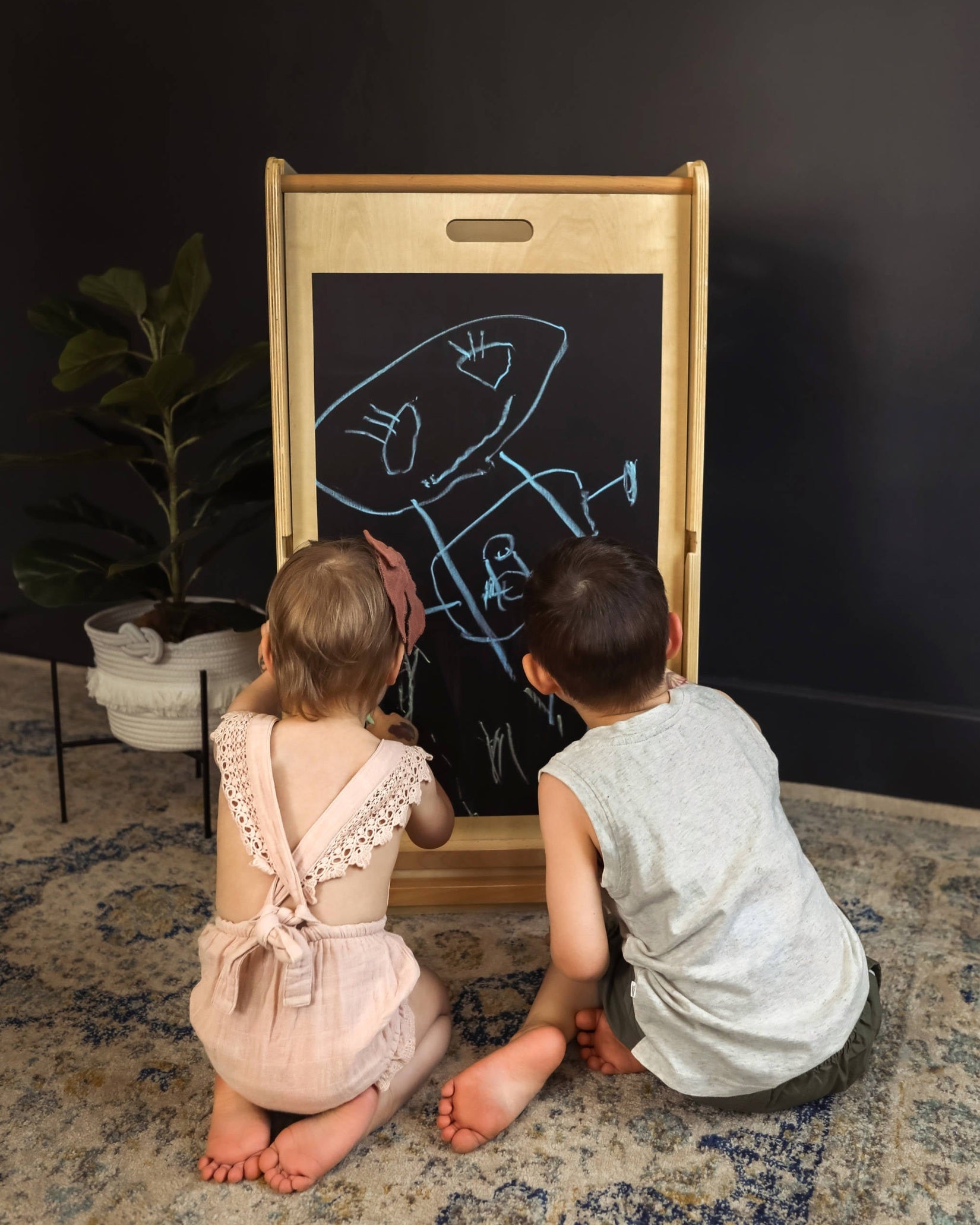 Waldorf Play Tower with Slide & Chalkboard