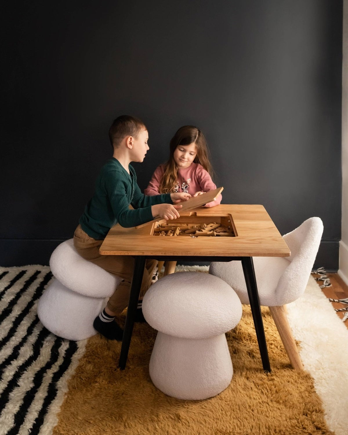 Small Boucle Mushroom Stool