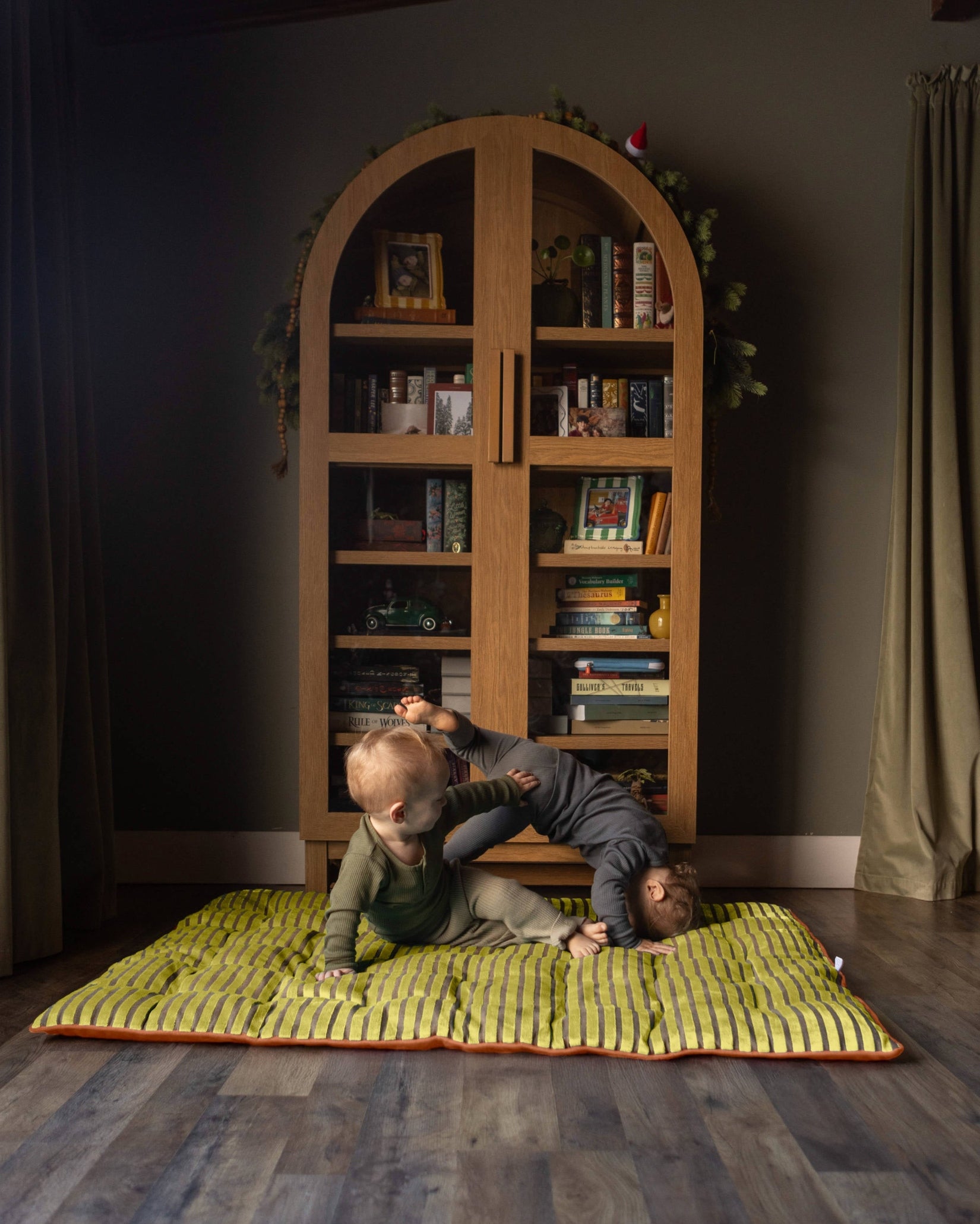 Jumbo Double Sided Tufted Floor Pillow Lime Rust