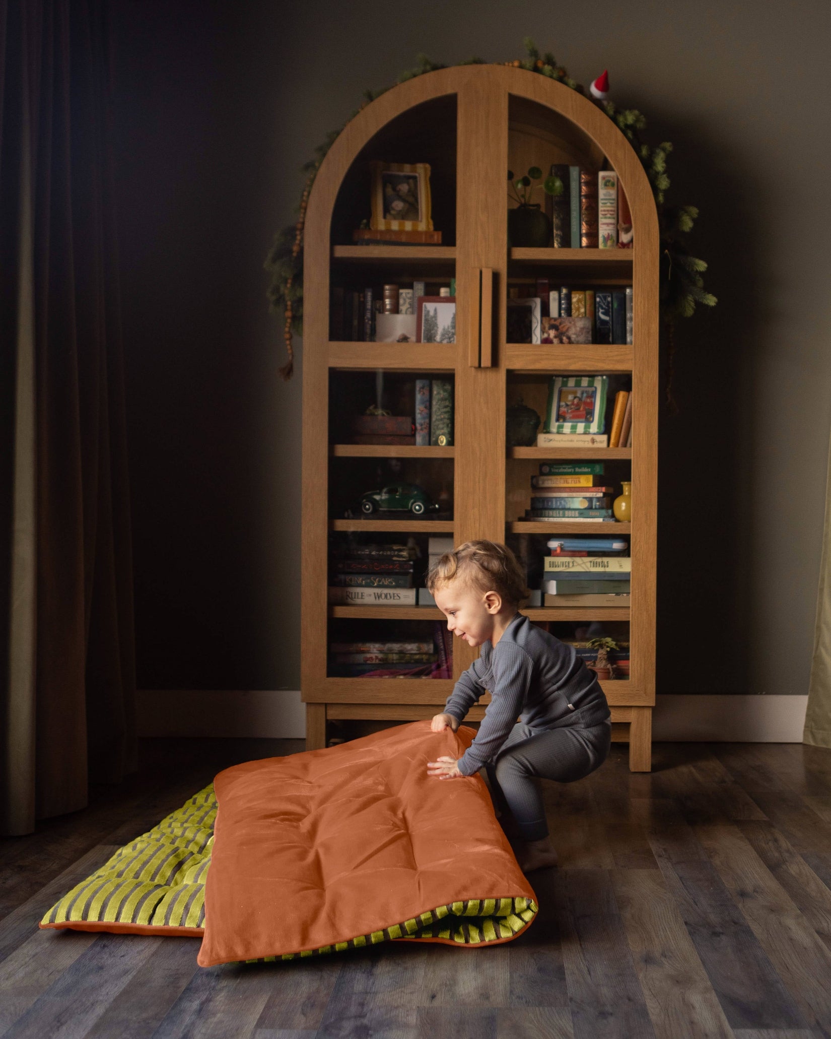 Jumbo Double Sided Tufted Floor Pillow Lime Rust
