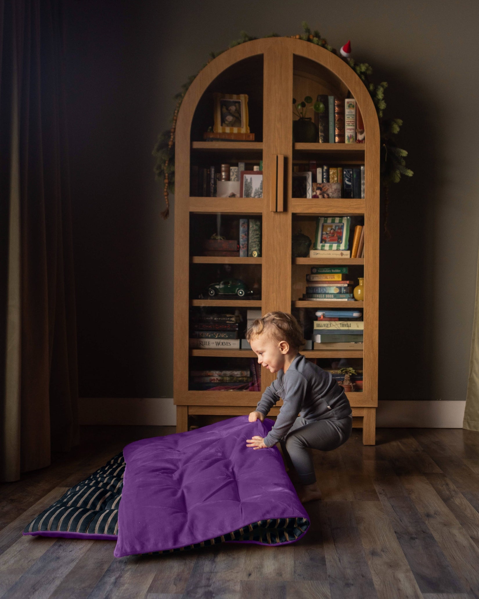 Jumbo Double Sided Tufted Floor Pillow Purple/Black