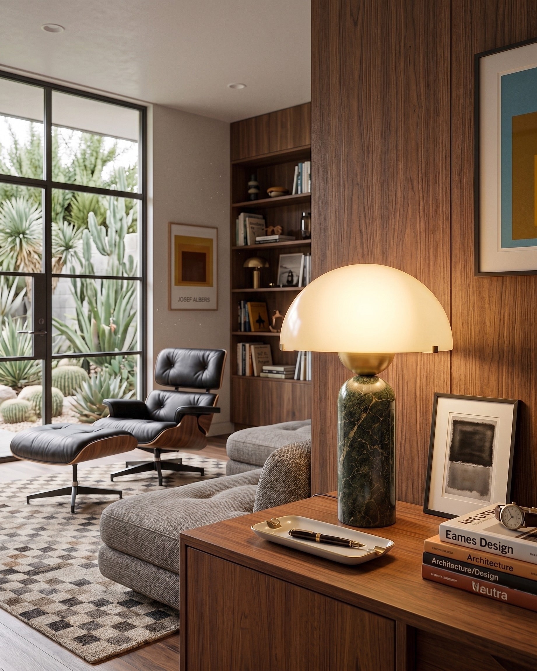 The Orion Marble &amp; Brass Accent Lamp