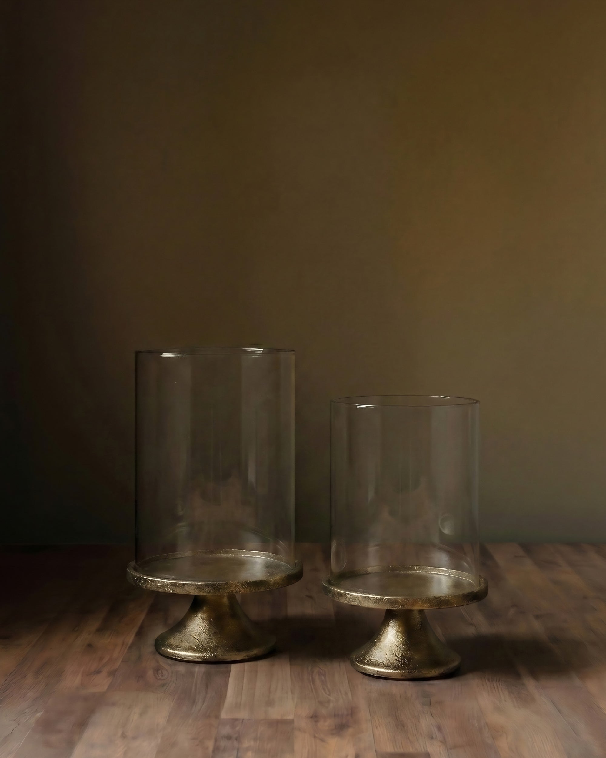 Elysian Hand-Forged Iron &amp; Glass Candle Holders