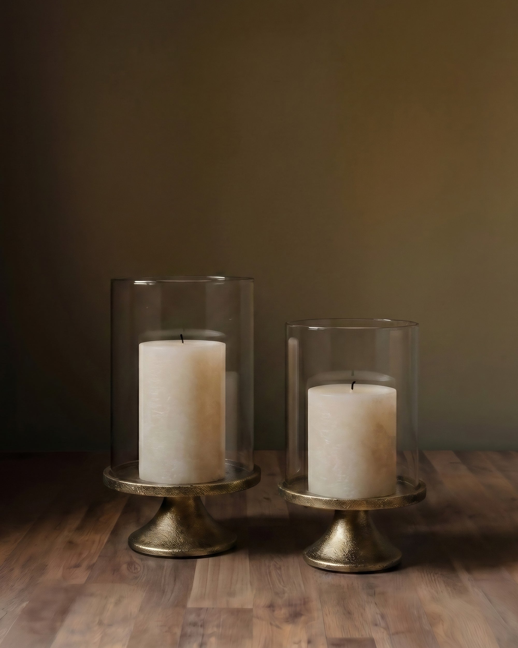 Elysian Hand-Forged Iron &amp; Glass Candle Holders