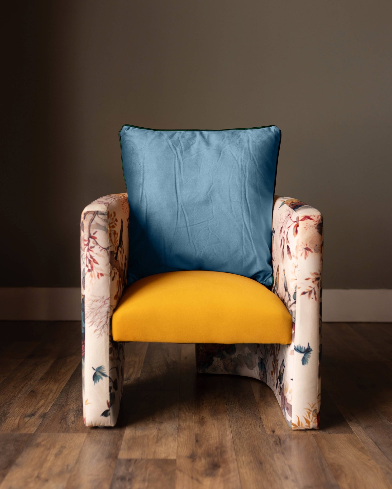 Double Sided Velvet Pillow Forest Green/Blue