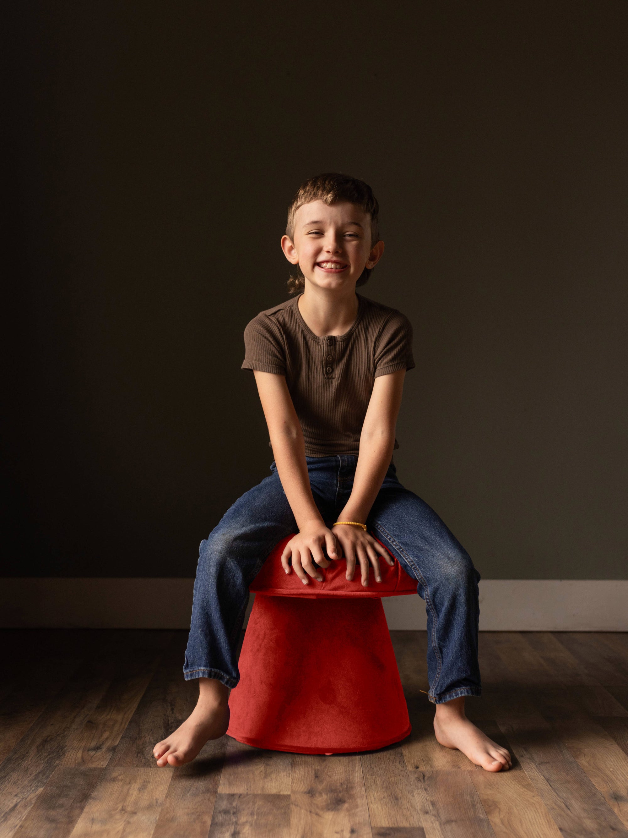 Small Mushroom Stool -Coral