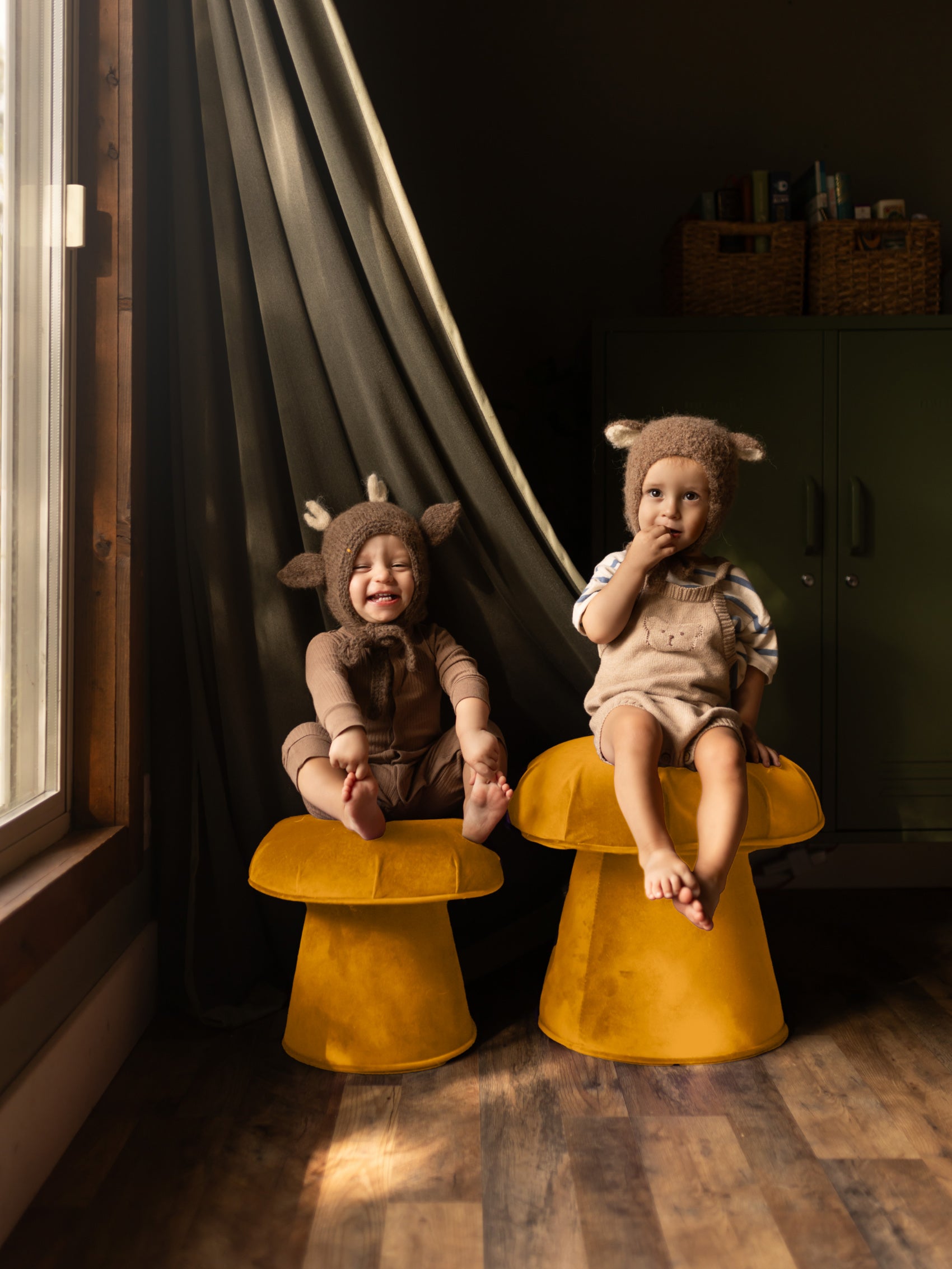 Velvet Mushroom Stools Set