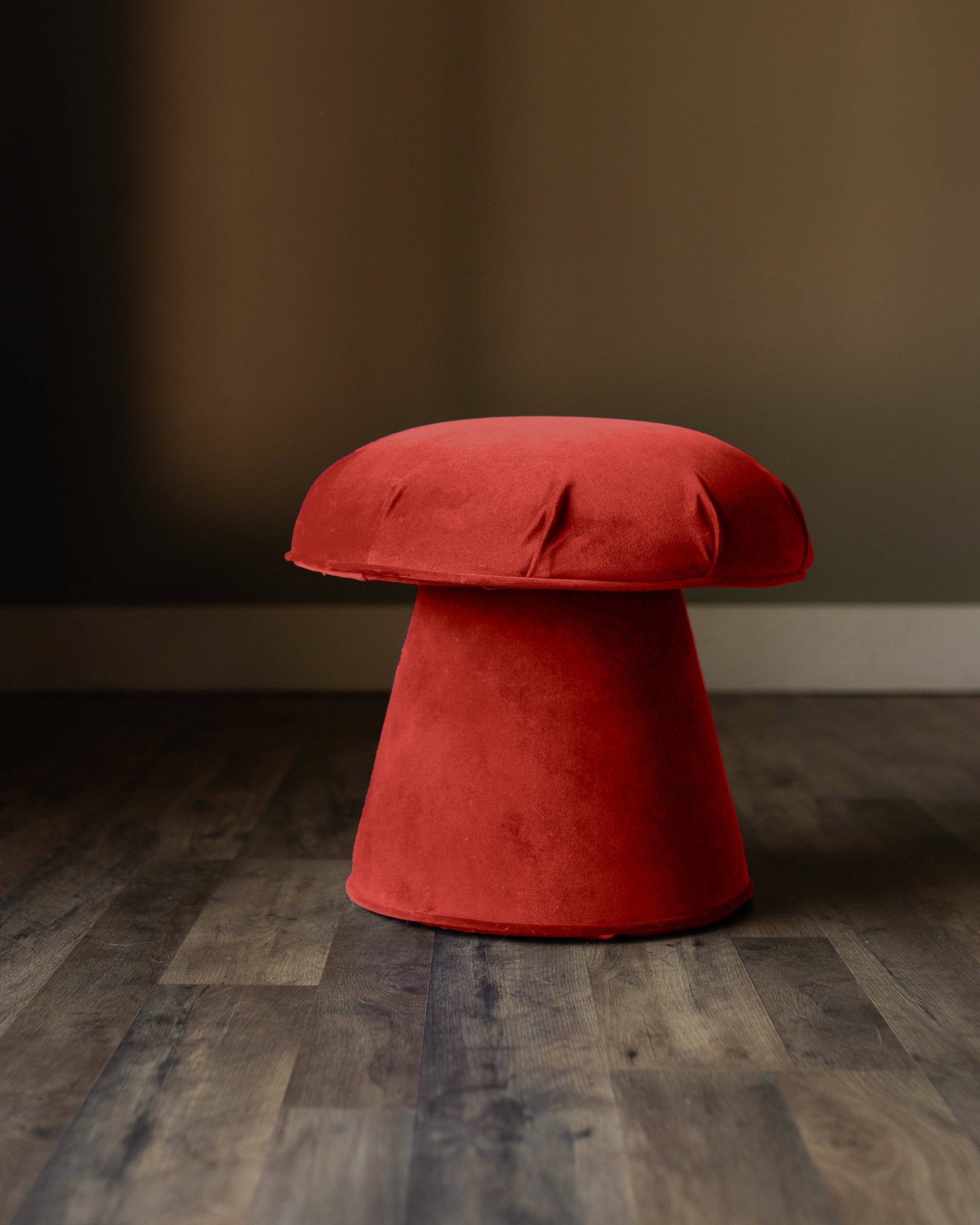 Large Mushroom Stool - Crimson