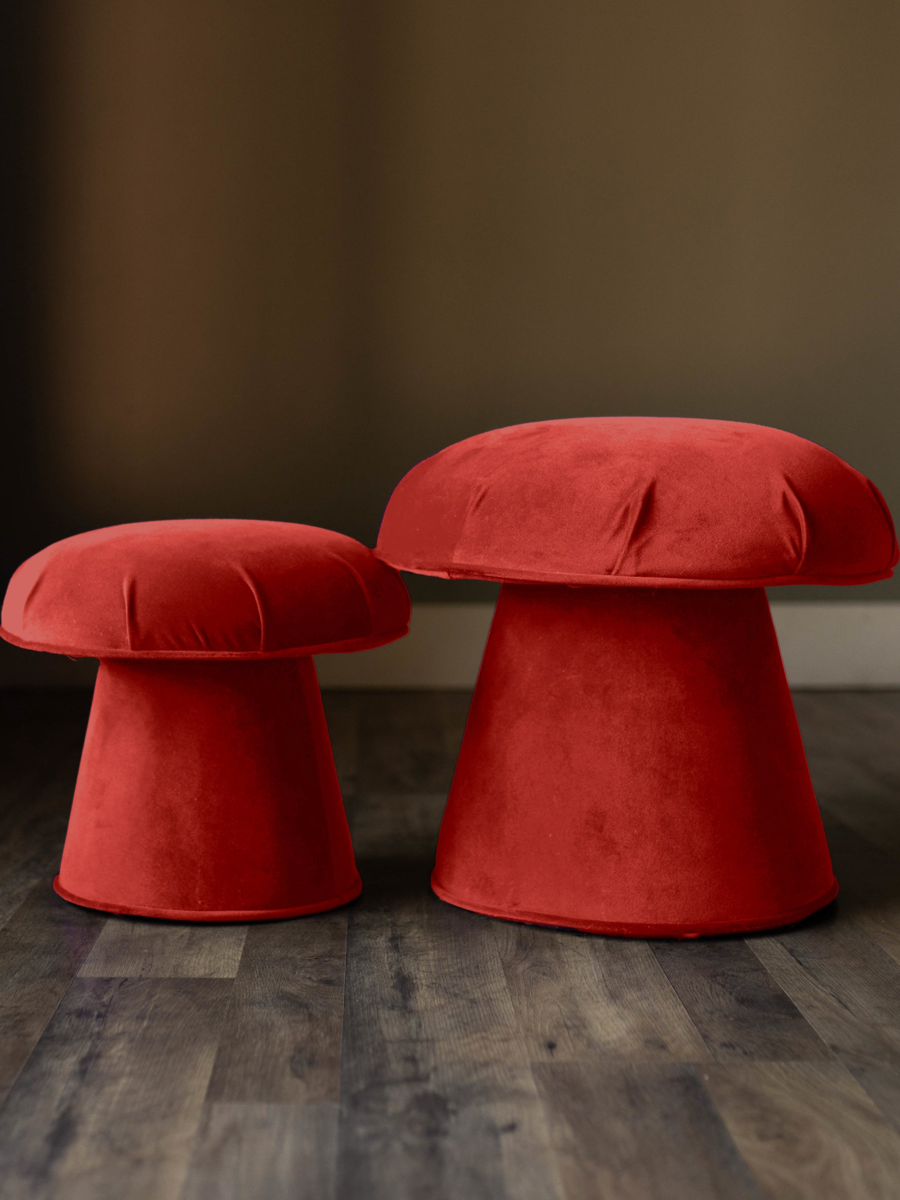 Velvet Mushroom Stools Set