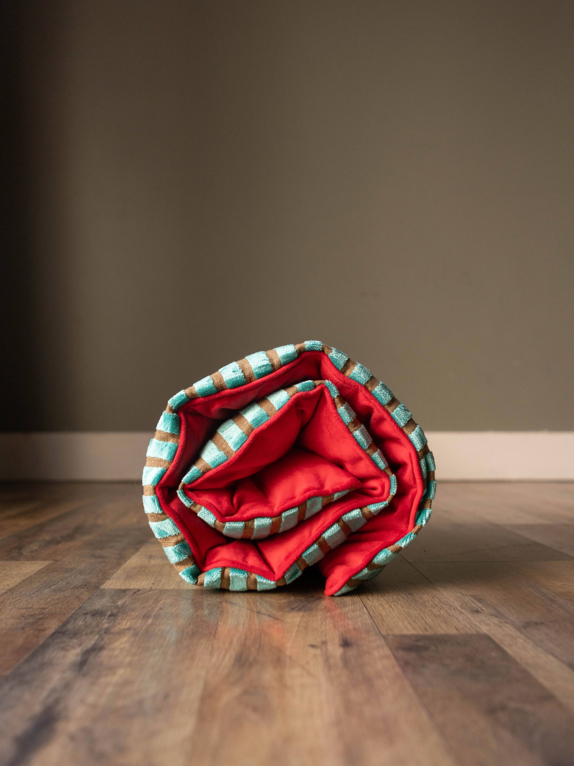 Jumbo Tufted Blue Striped Floor Pillows