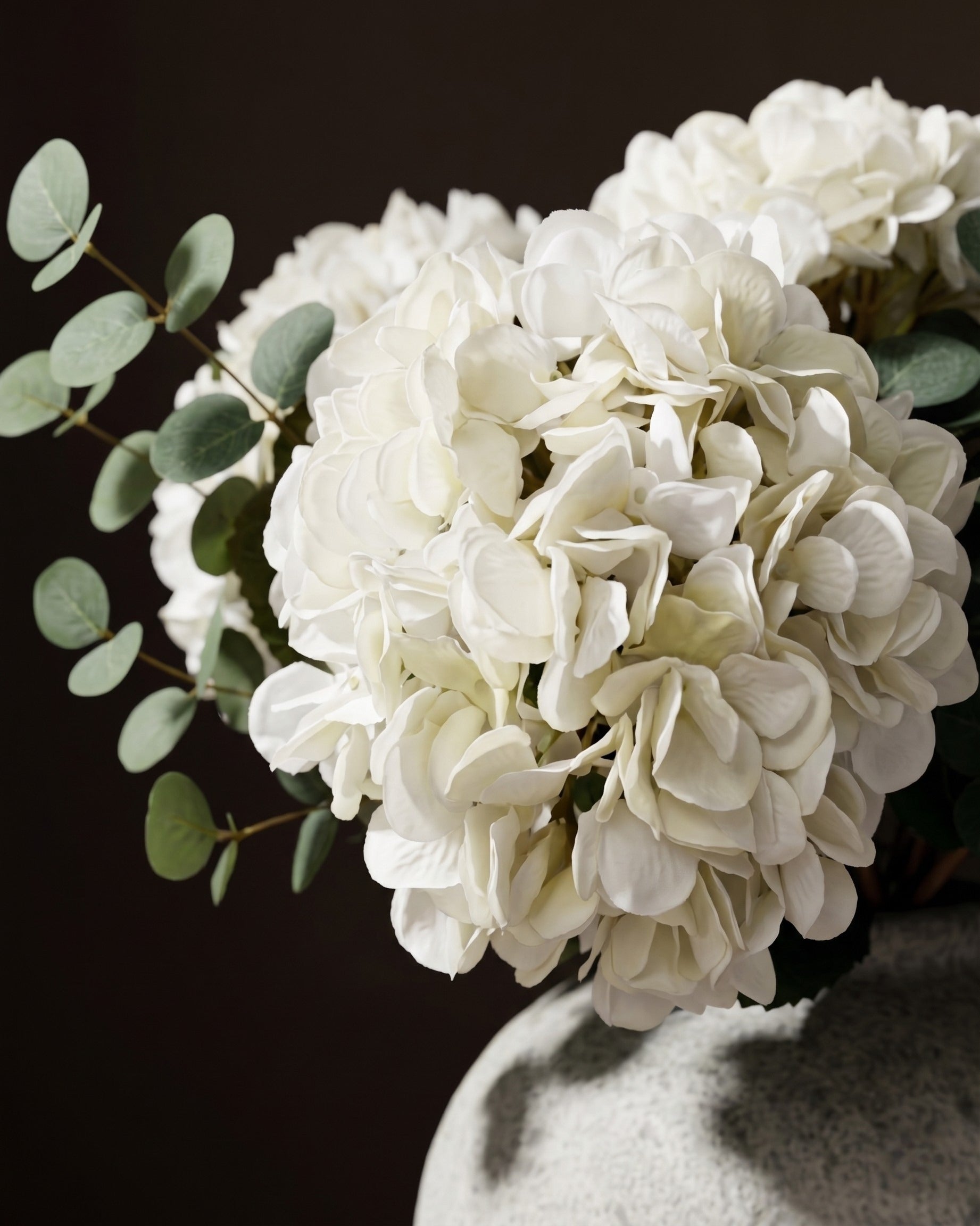 The Sonoma Faux Hydrangea &amp; Eucalyptus Centerpiece (Vase Not Included)