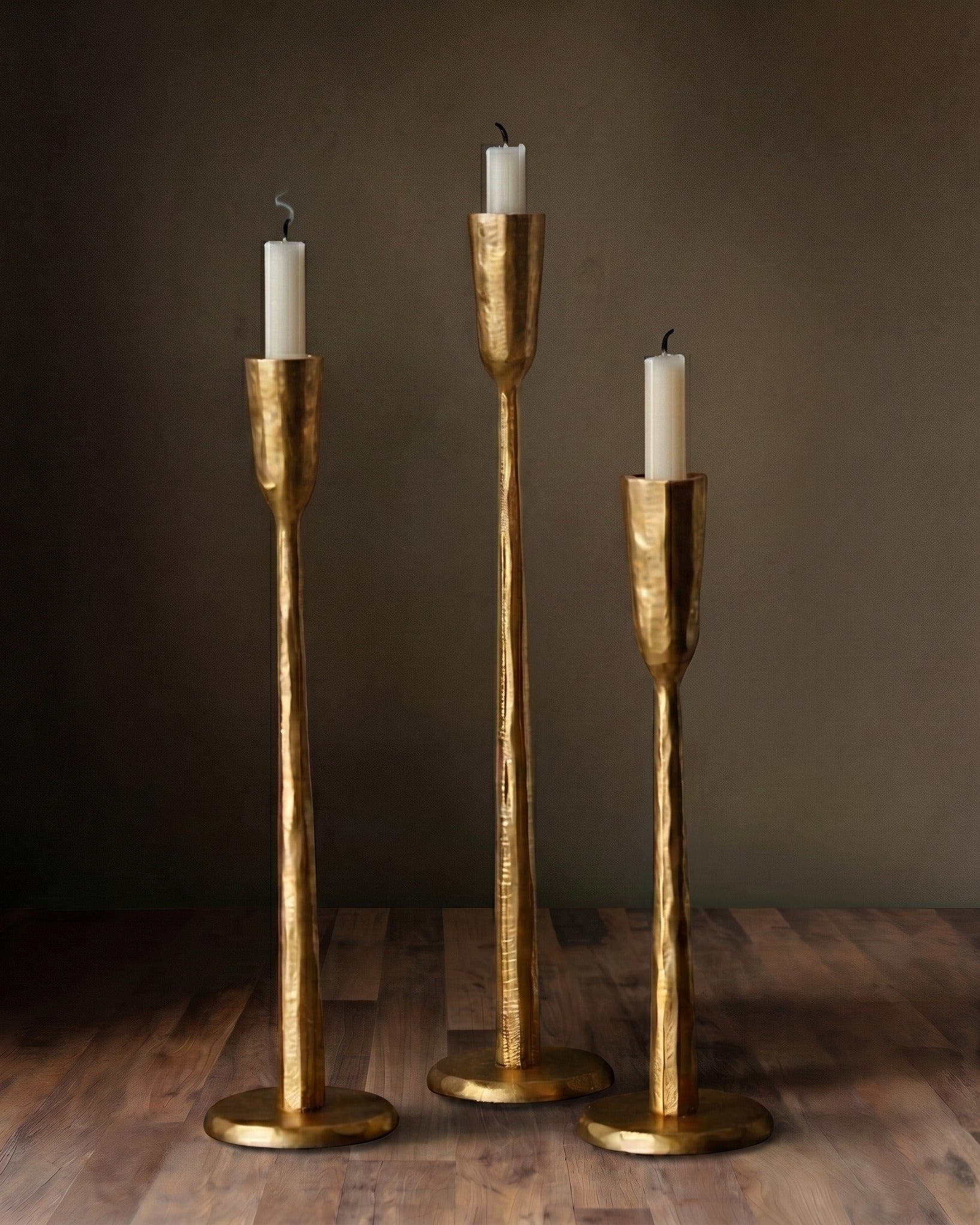 The Auric Hand-Forged Taper Pedestals