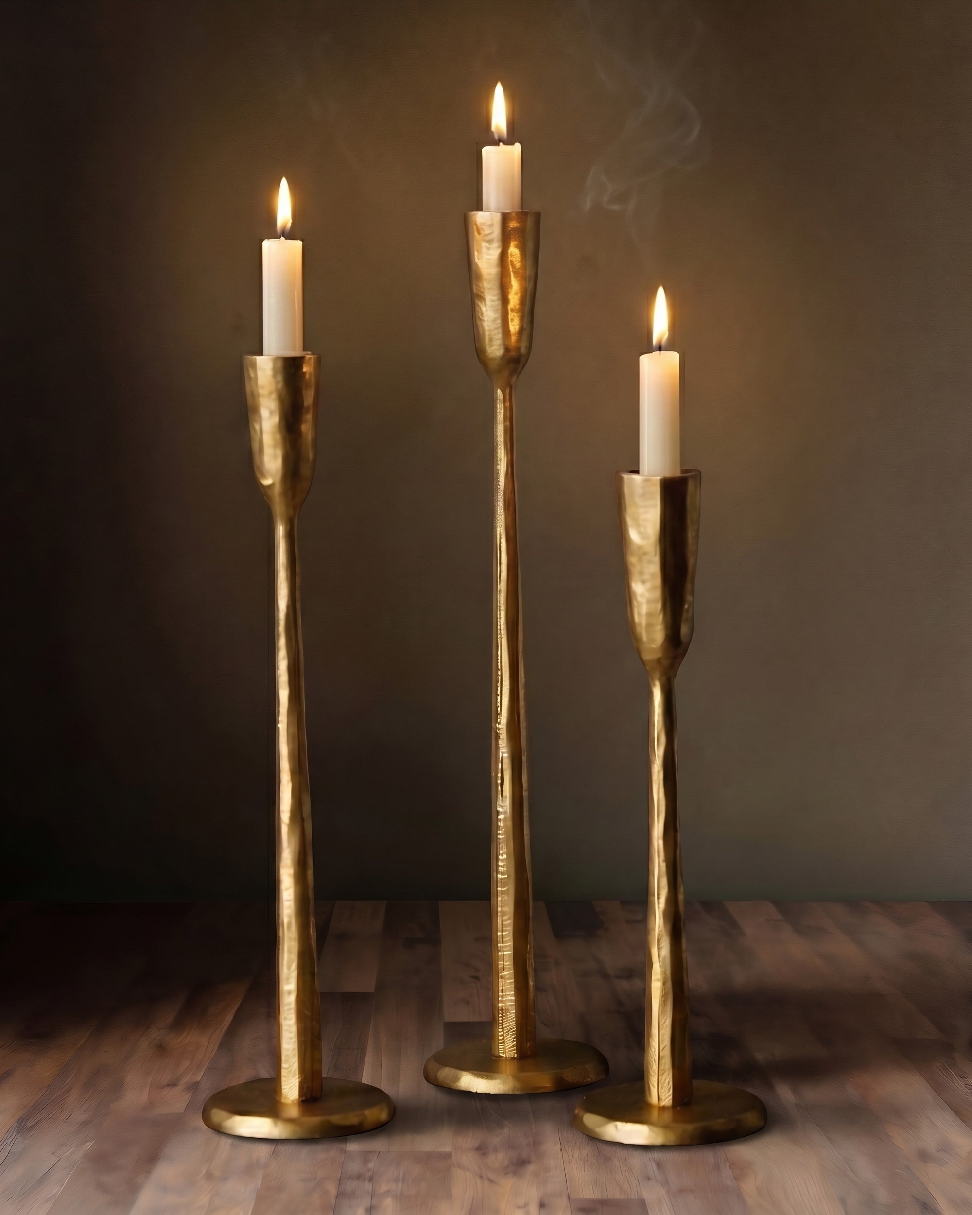 The Auric Hand-Forged Taper Pedestals