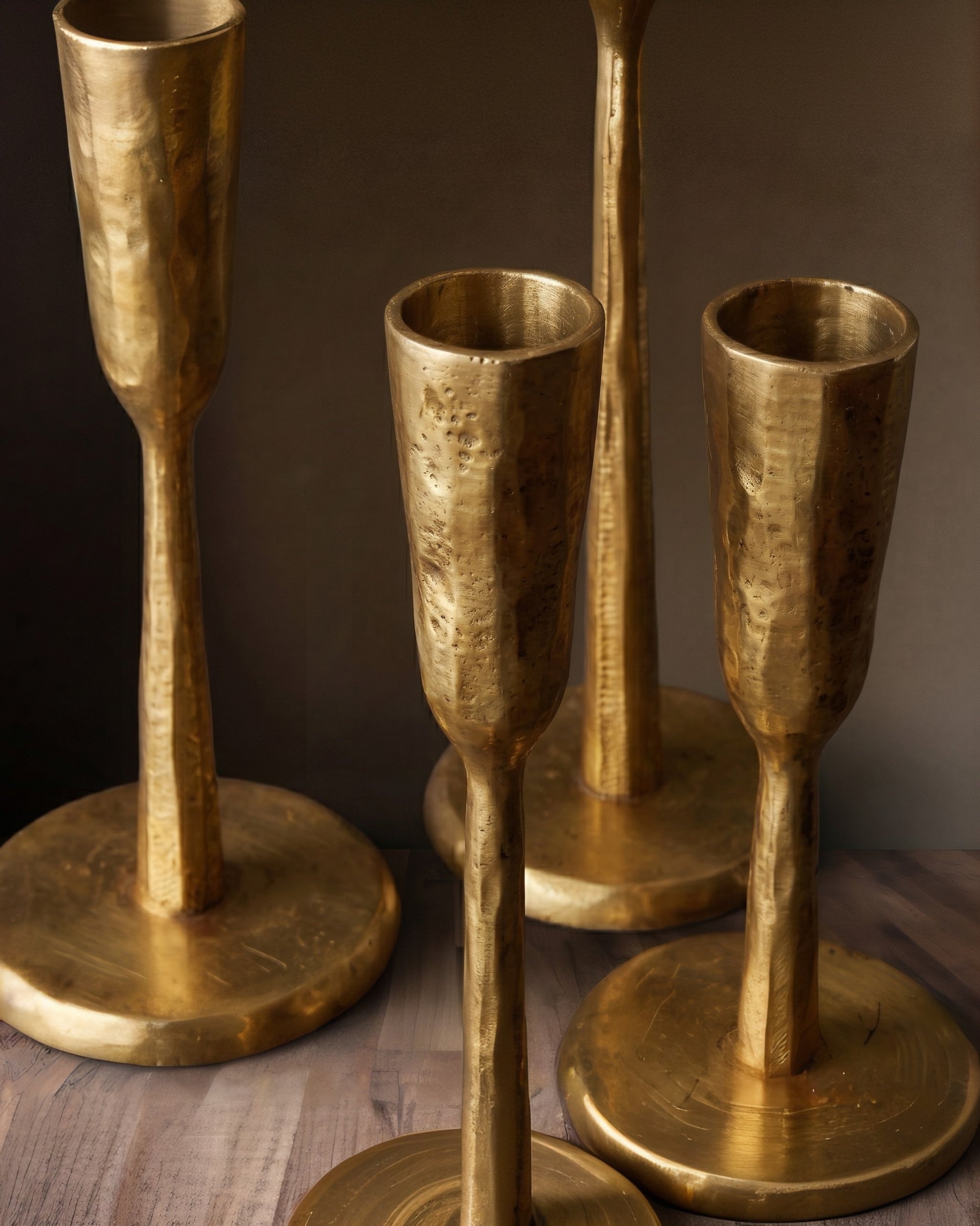 The Auric Hand-Forged Taper Pedestals