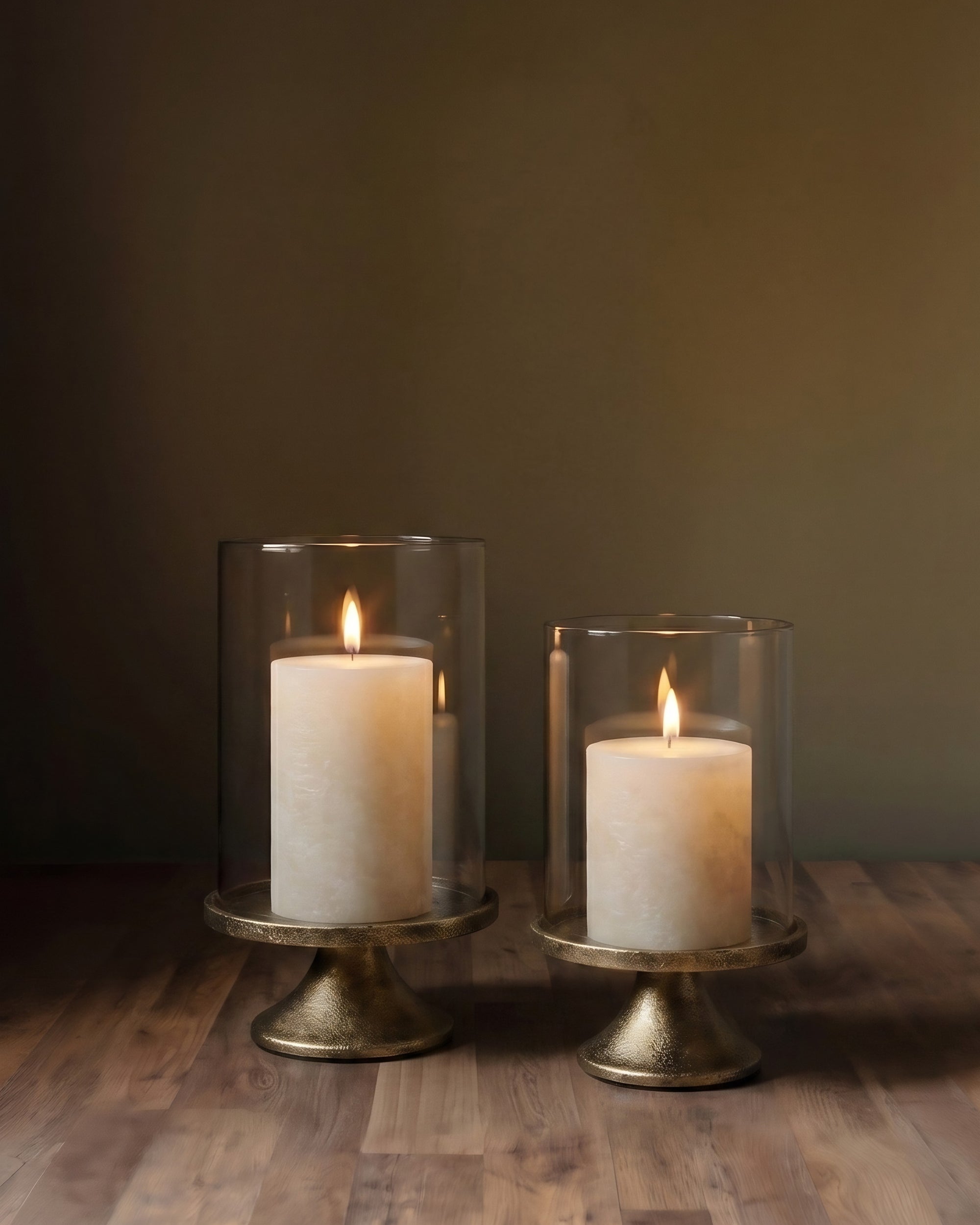 Elysian Hand-Forged Iron &amp; Glass Candle Holders