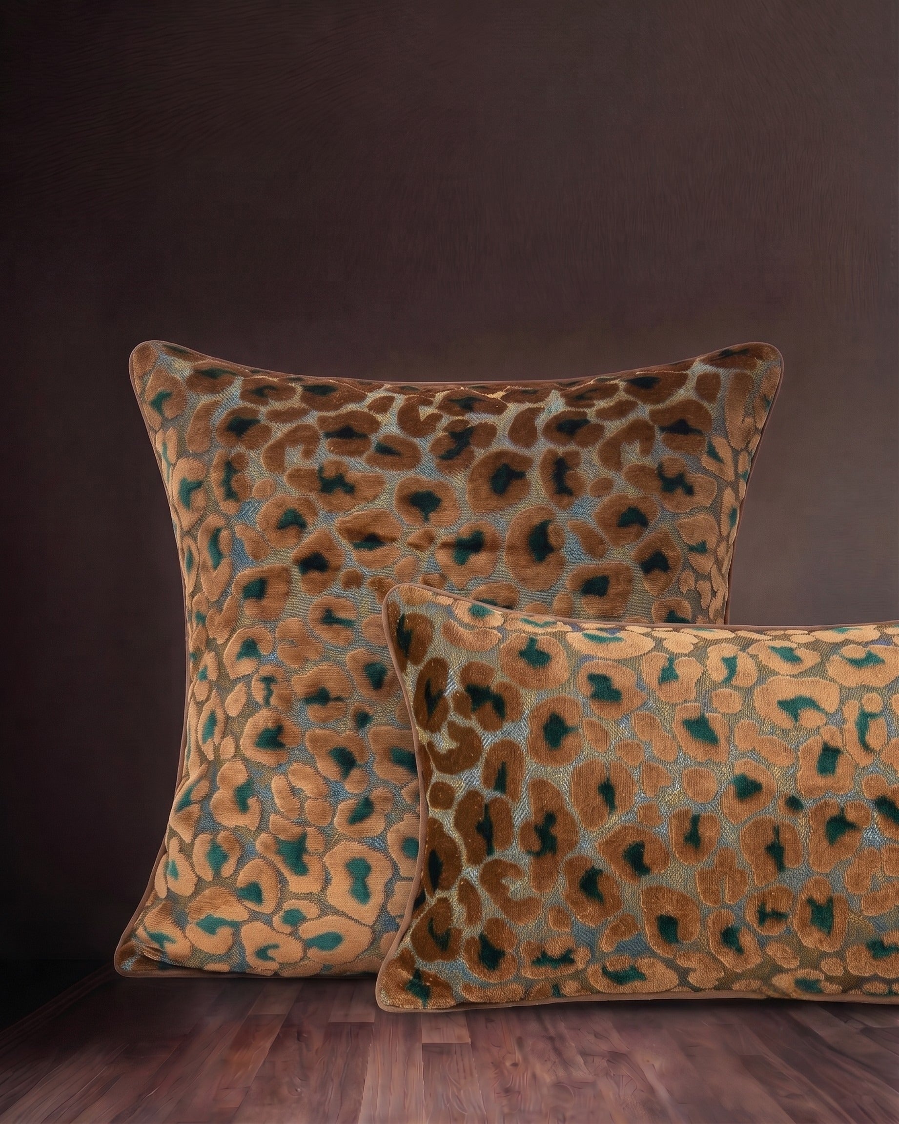 The Serengeti Sapphire Cut Velvet Pillow