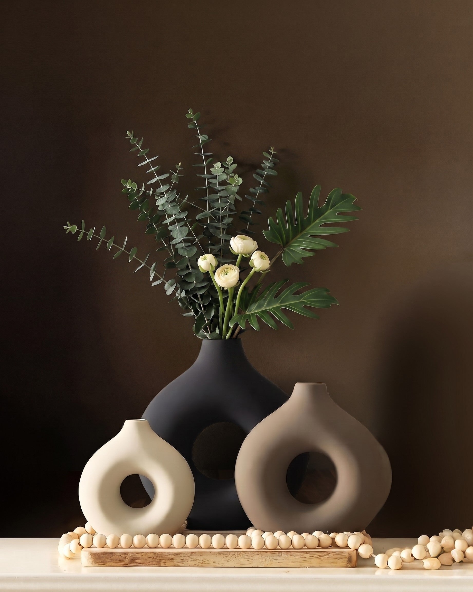 The Eclipse Trio | Handcrafted Matte Ceramic Vase Set