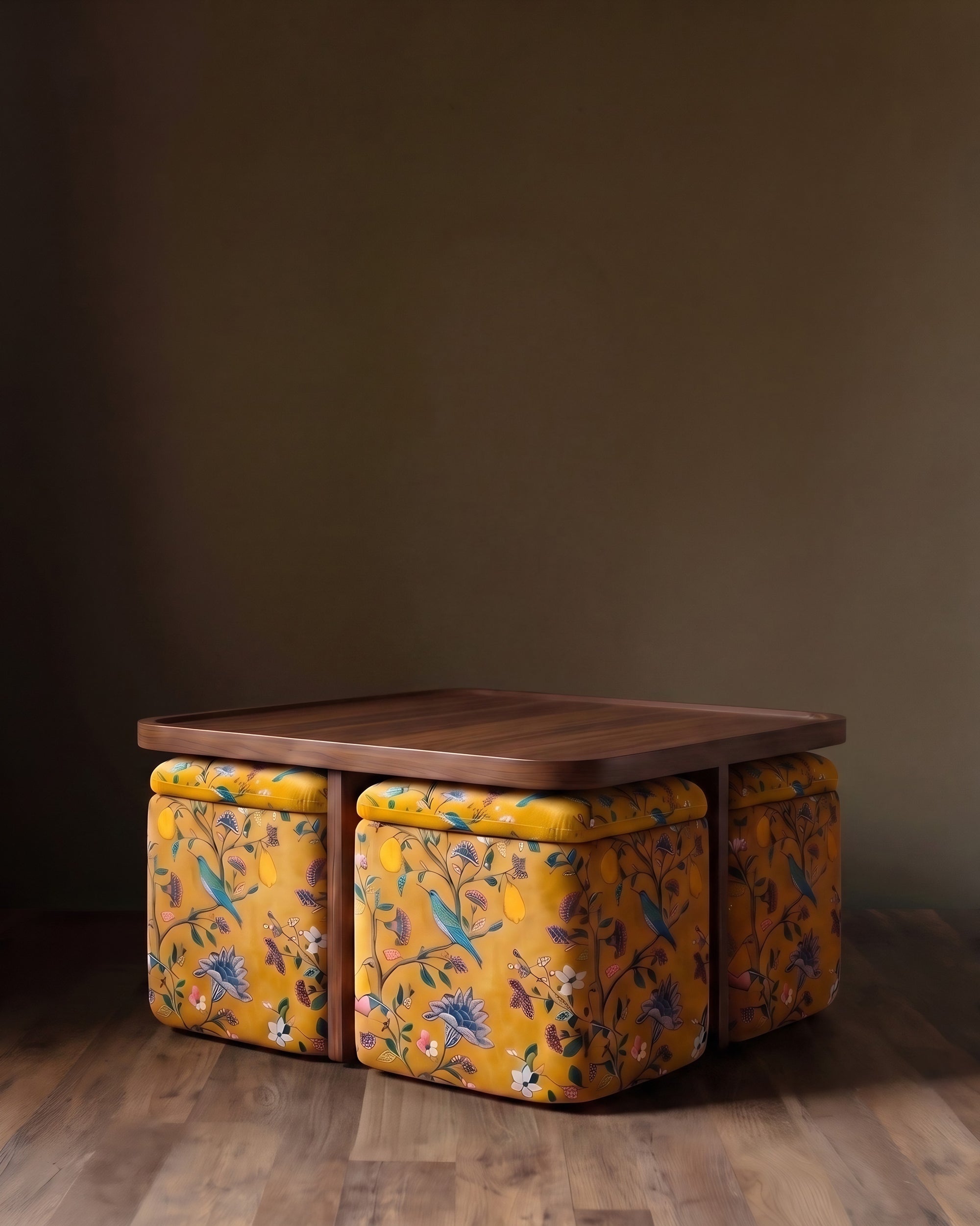 The Regal Botanica Nested Cocktail Table &amp; Ottomans