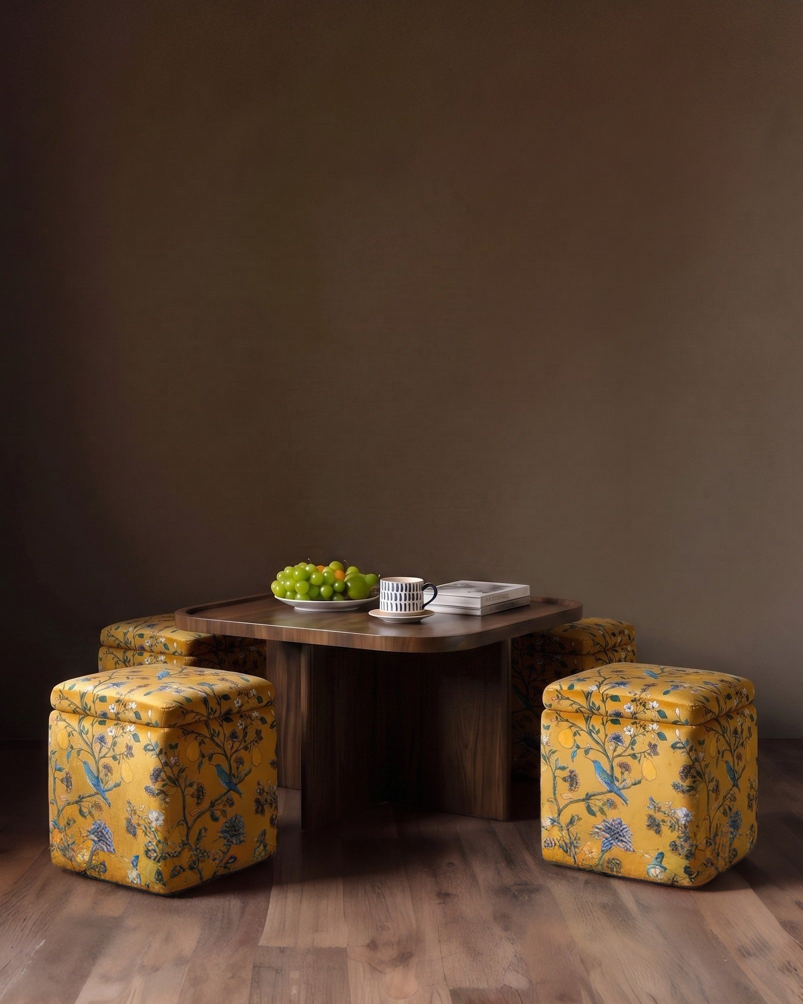 The Regal Botanica Nested Cocktail Table &amp; Ottomans