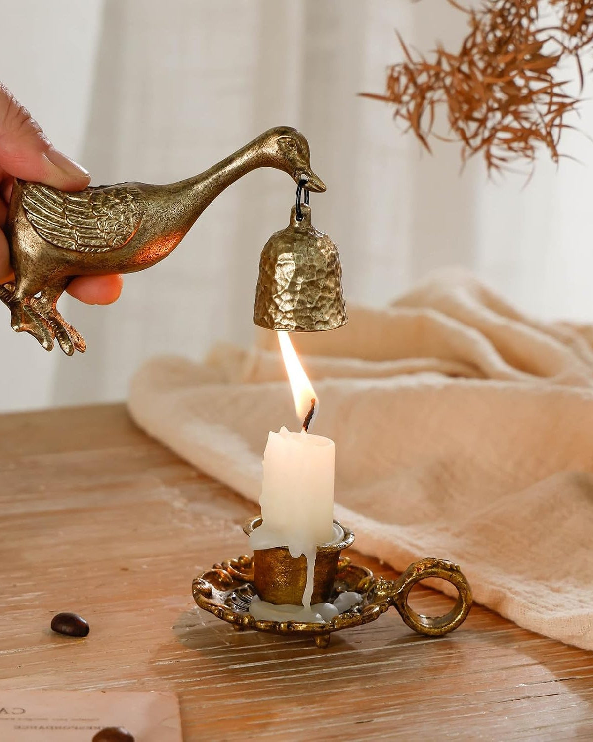 L'Orée Heirloom Brass Avian Extinguisher