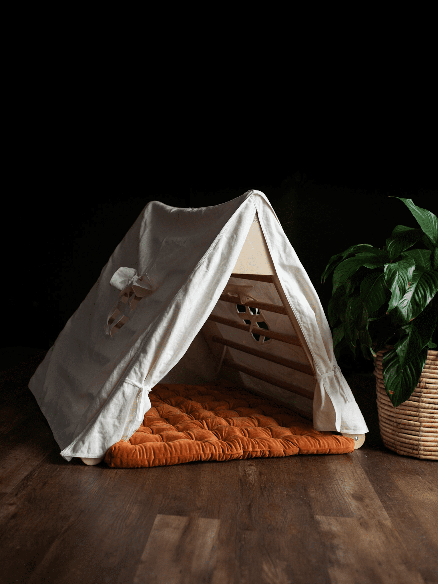 Large Foldable Climbing Triangle with Tent & Pillow Rust