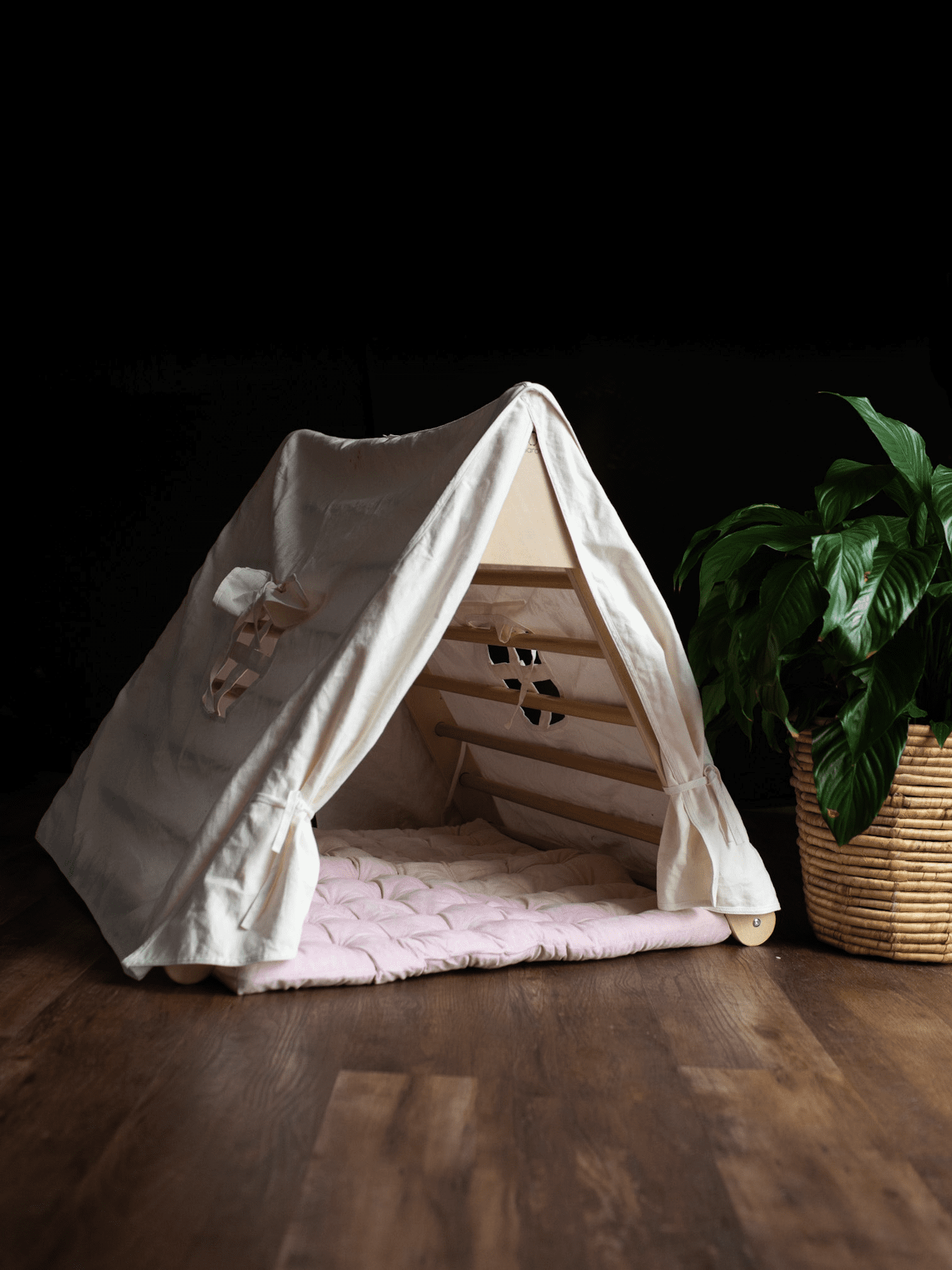 Large Foldable Climbing Triangle with Tent &amp; Pillow Blush