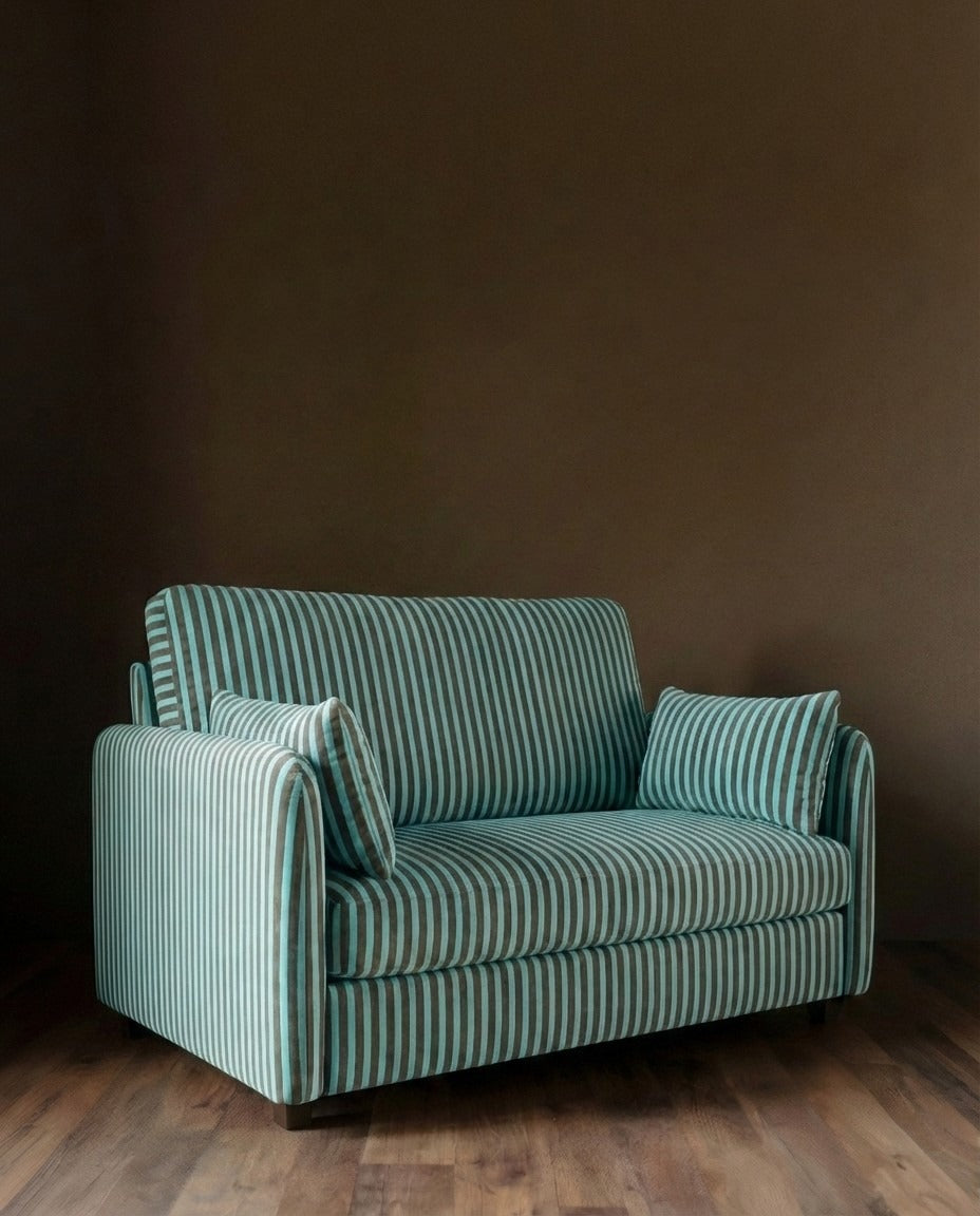 Edloe Linen Velvet Child Sofa - Turquoise