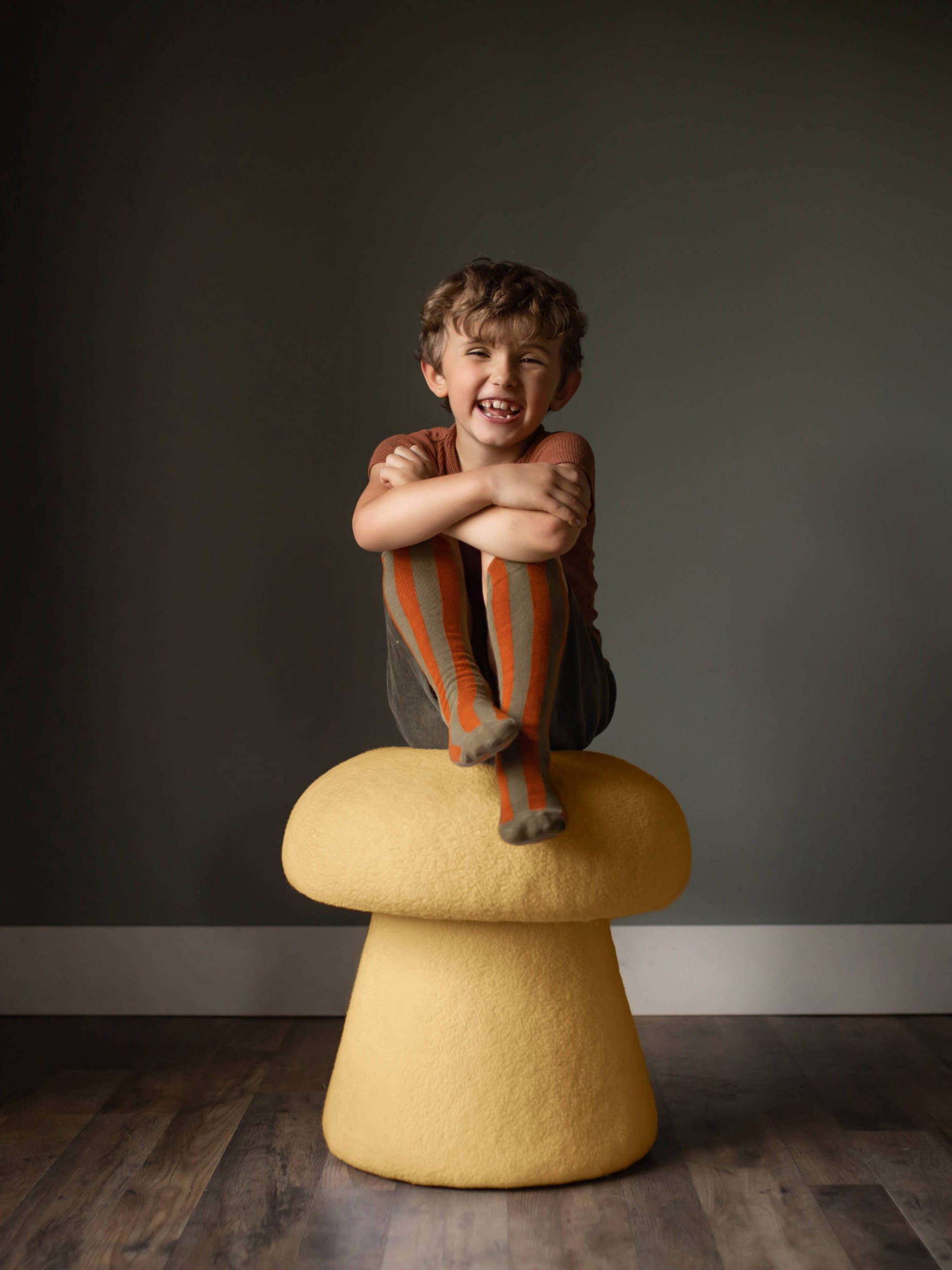 Large Boucle Mushroom Stool