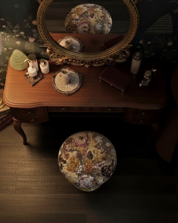 Botticelli Marigold Velvet Mushroom Stool