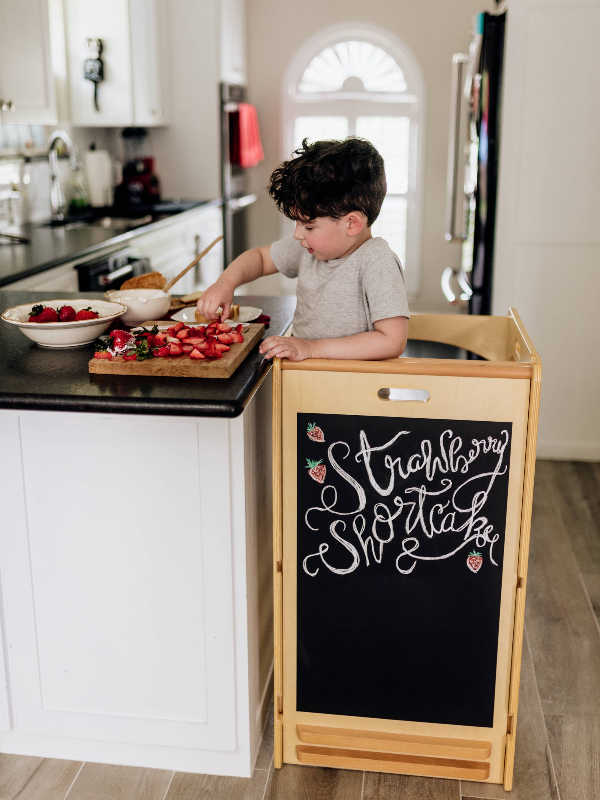 Waldorf Play Tower with Slide &amp; Chalkboard