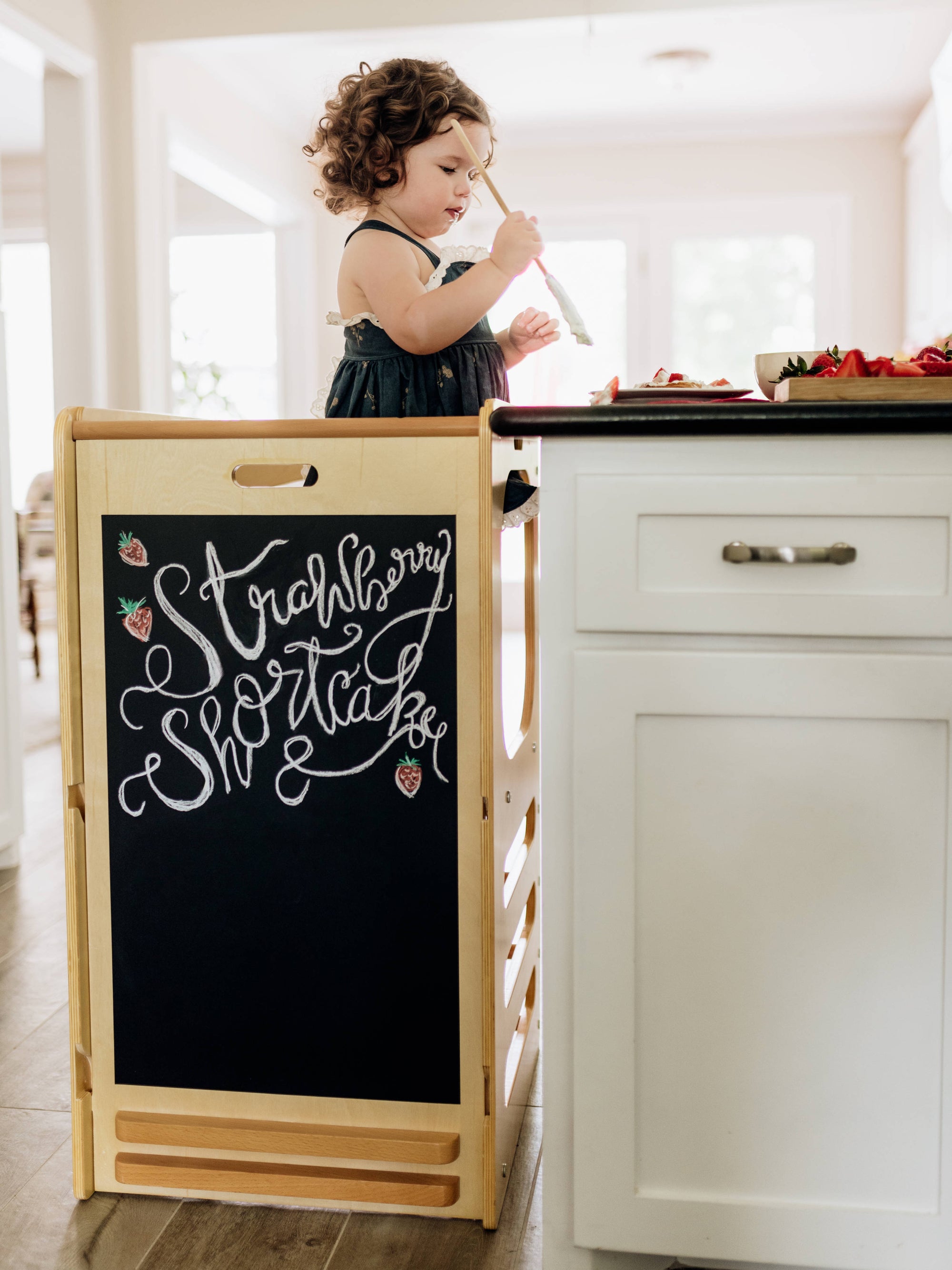 Waldorf Play Tower with Slide & Chalkboard