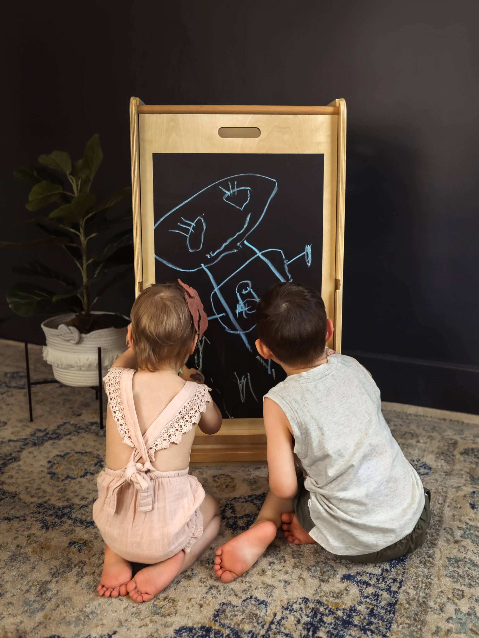 Waldorf Play Tower with Slide &amp; Chalkboard