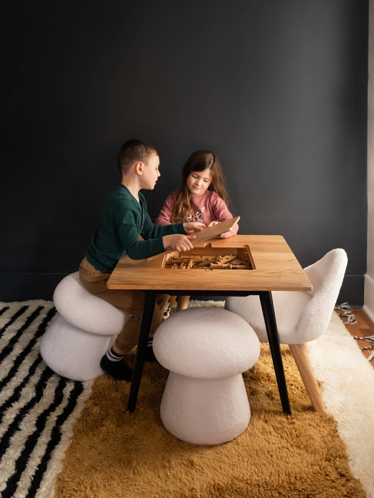 Small Boucle Mushroom Stool