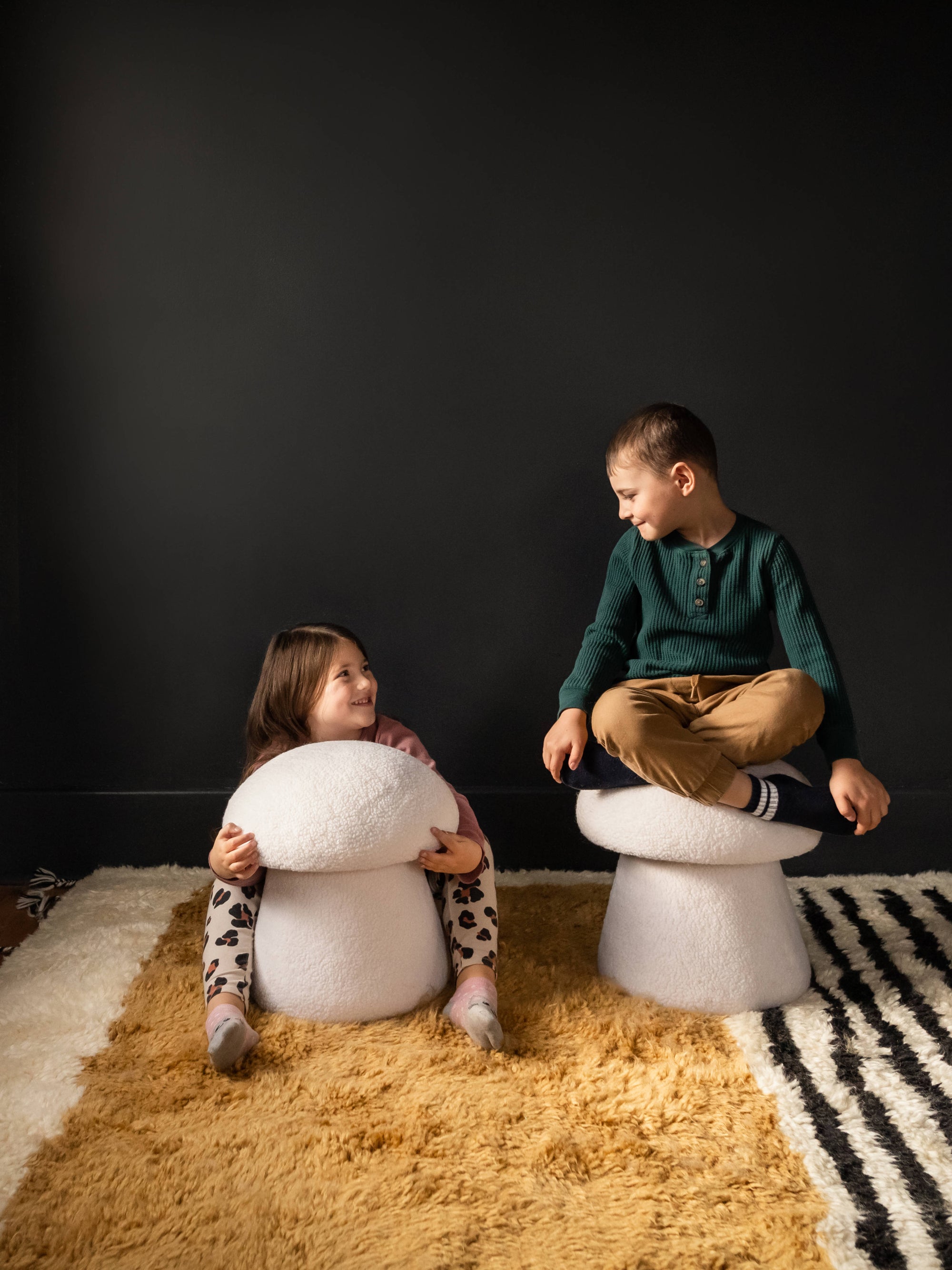 Large Boucle Mushroom Stool