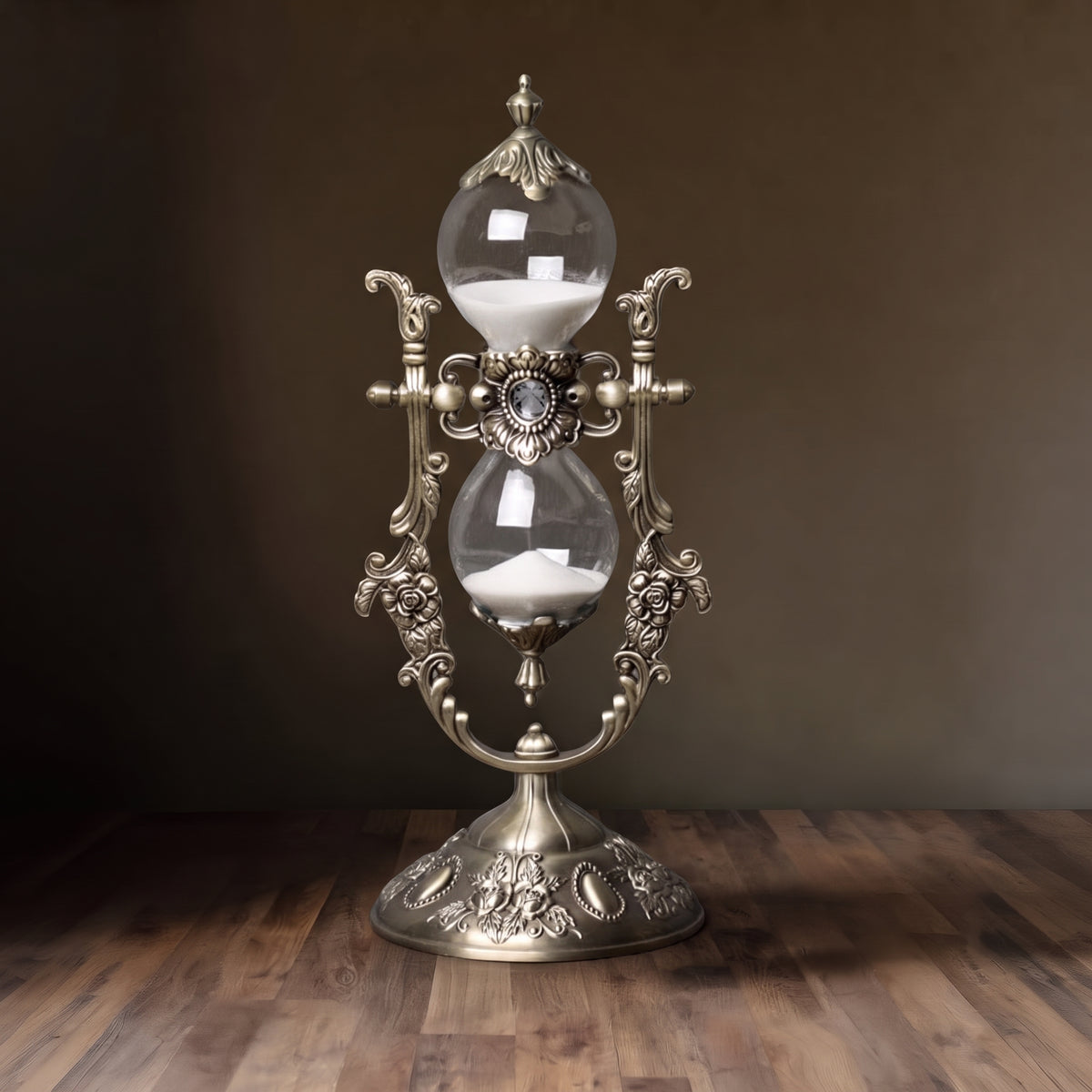 The Aurelia Rotating Brass Hourglass