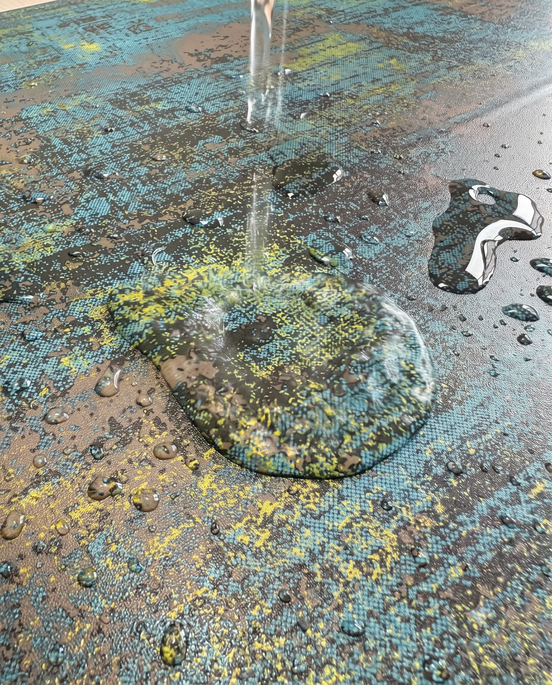 Aurelia Distressed Metallic Wall Covering – Turquoise &amp; Burnished Gold