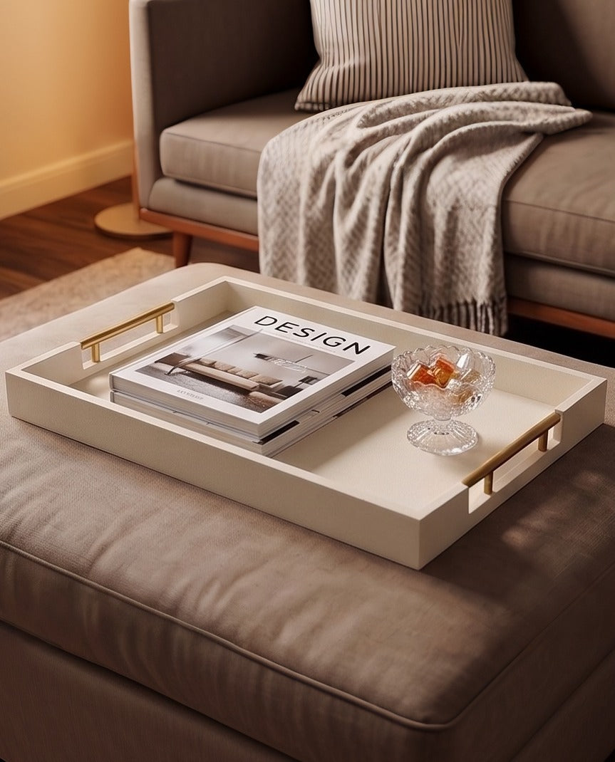 Leather-Inlay Valet Tray
