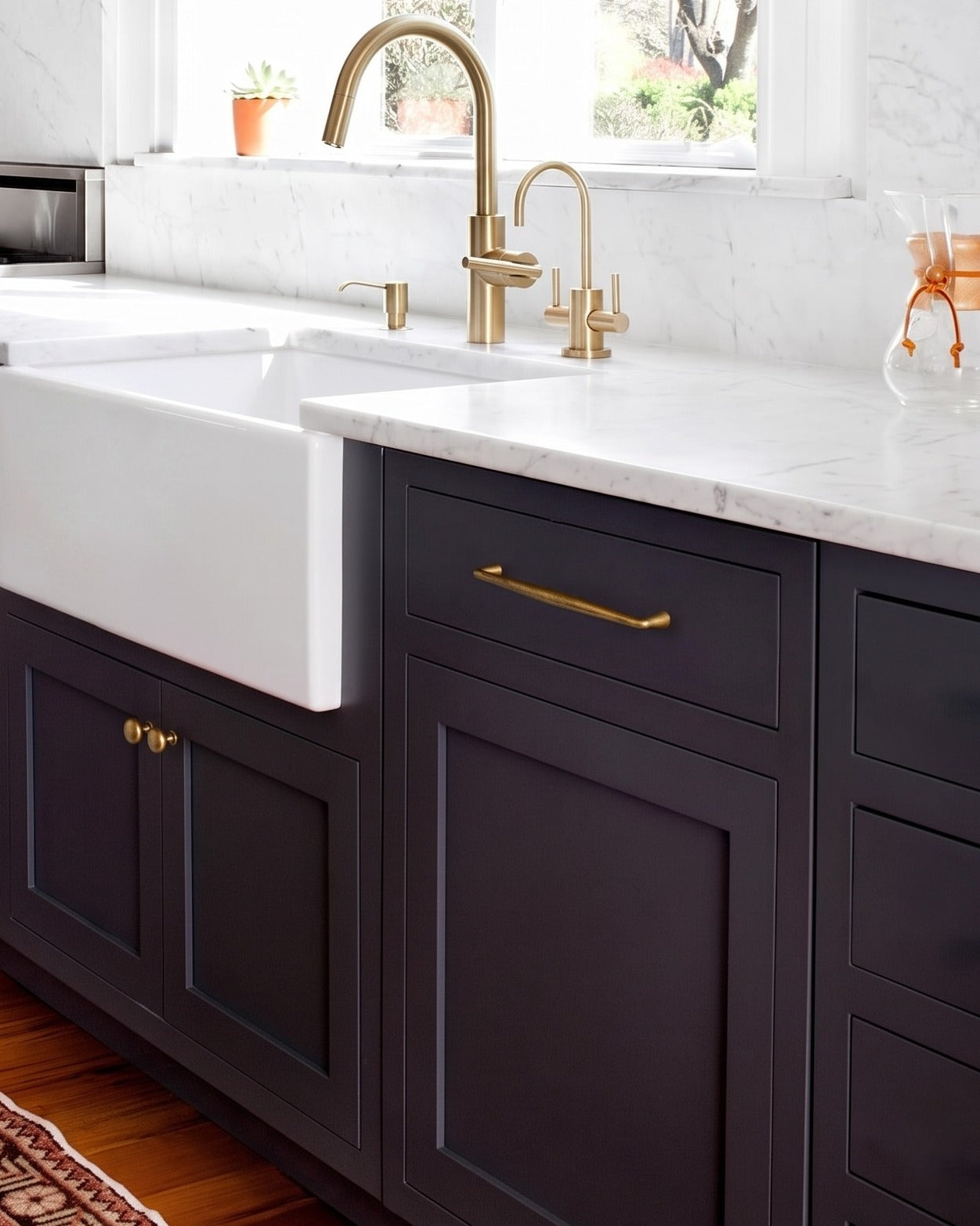The Valen Antique Tapered Brass Cabinet Pull