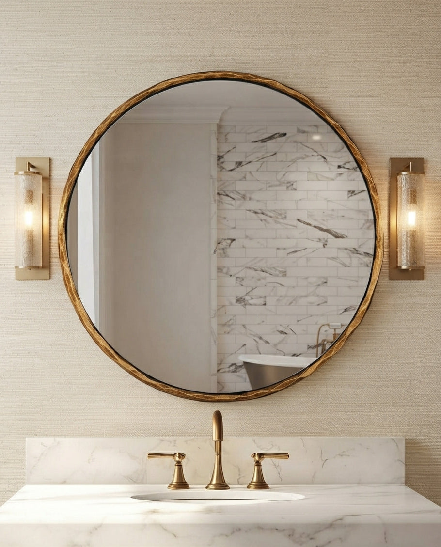 The Vesper Artisan Hand-Forged Brass Mirror