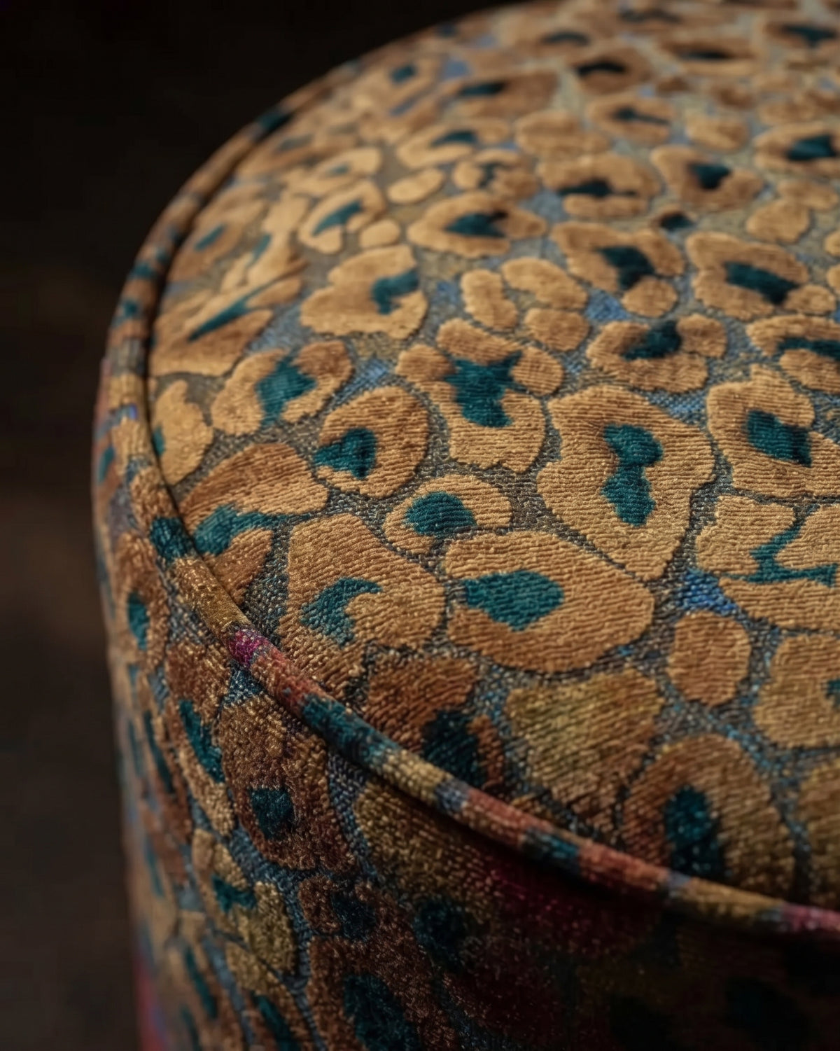 The Serengeti Sapphire Cut Velvet Ottoman