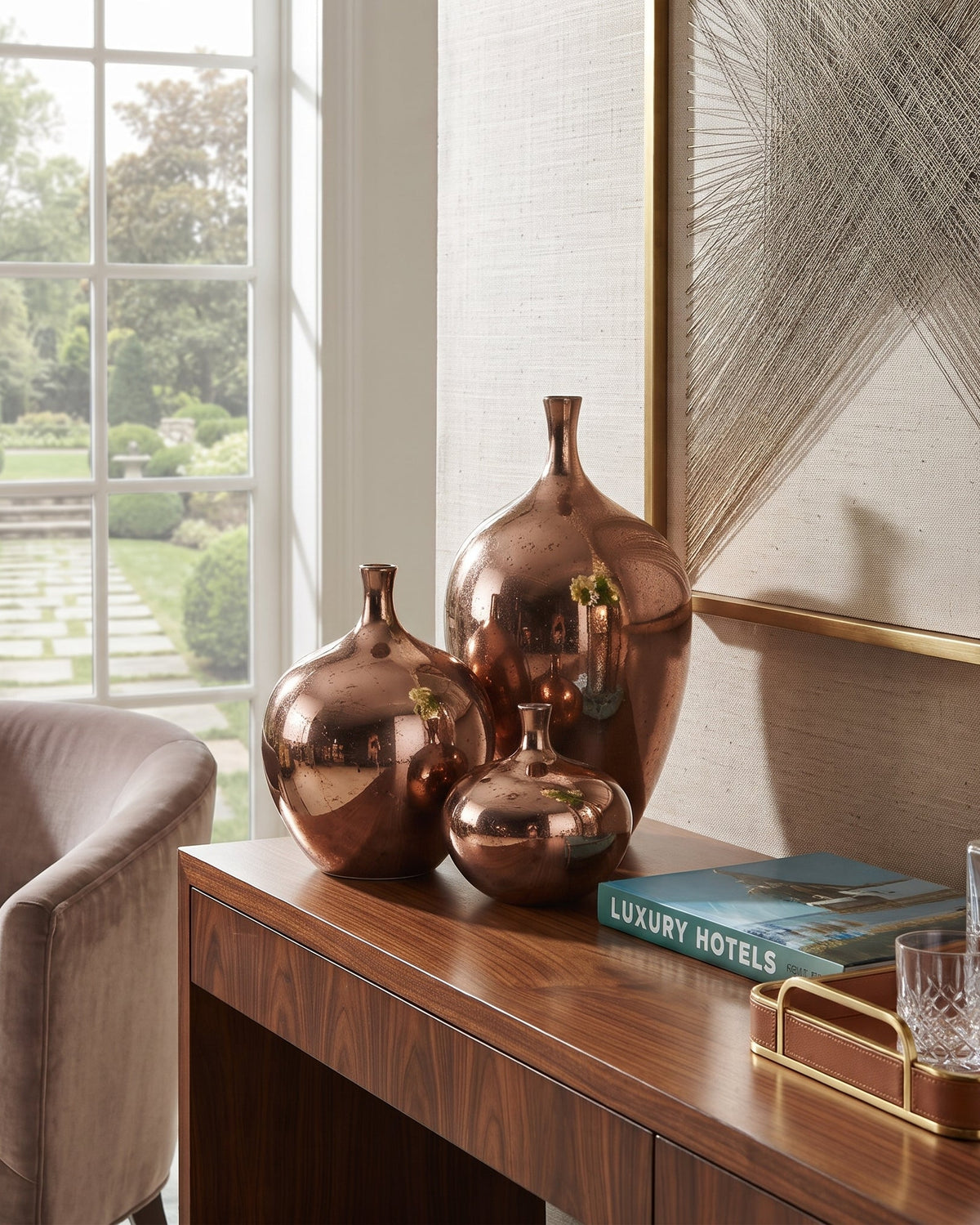The Ansen Sculptural Metallic Ceramic Vases