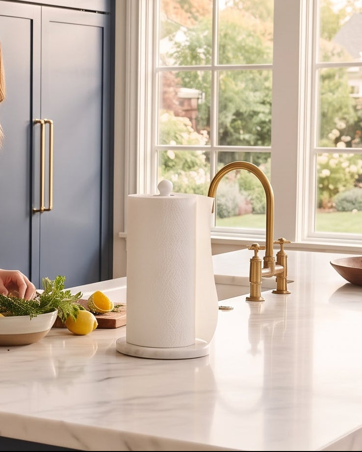 The Carrara Monolith Paper Towel Holder