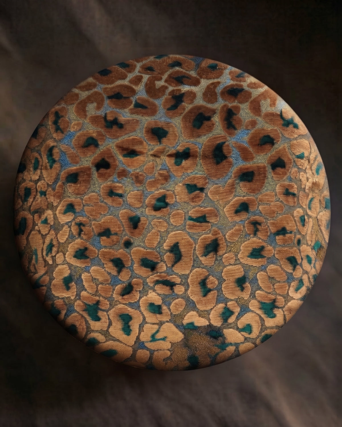 The Serengeti Sapphire Cut Velvet Ottoman