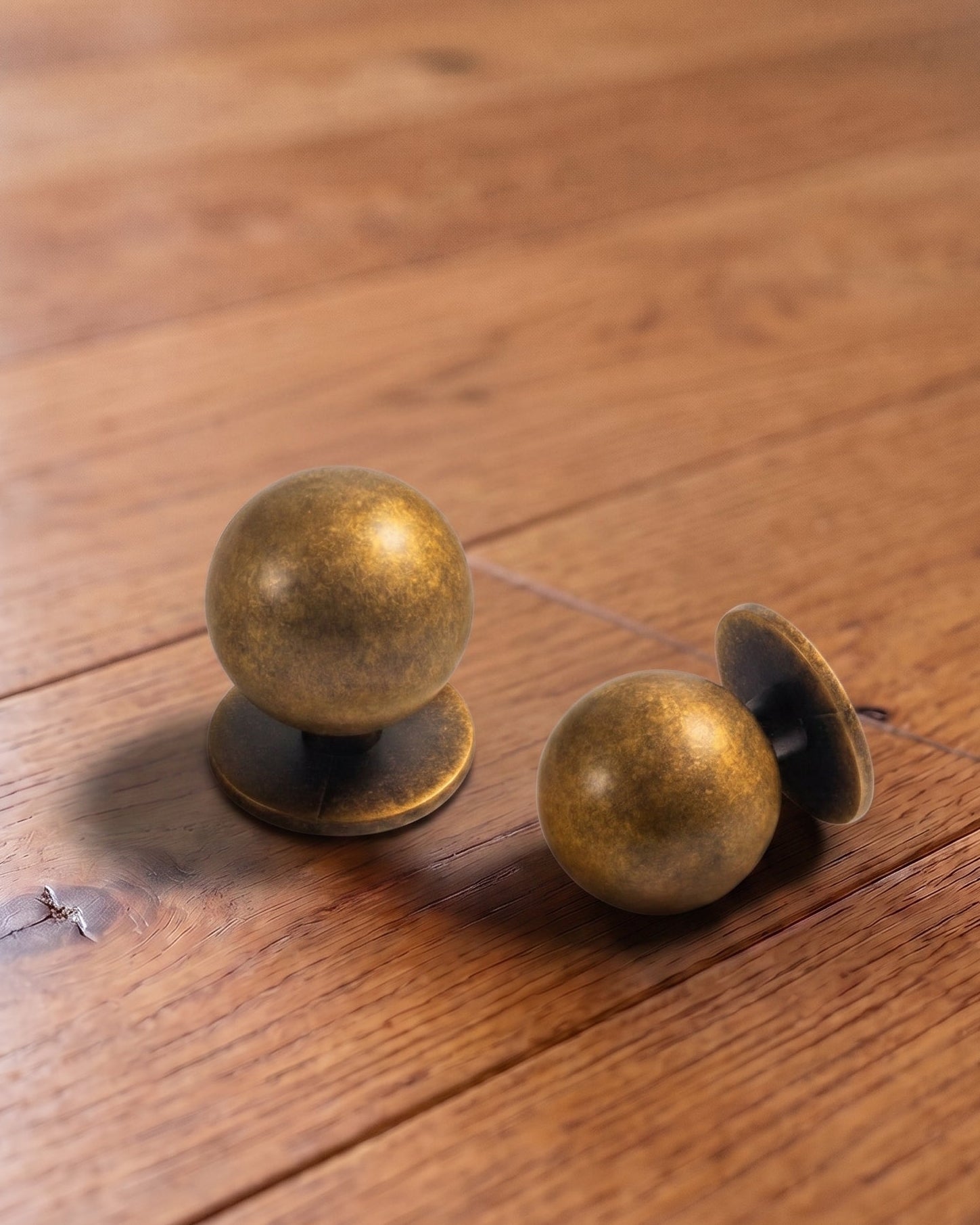 The Aurelia Sphere Knob – Antique Brass Cabinet Knob