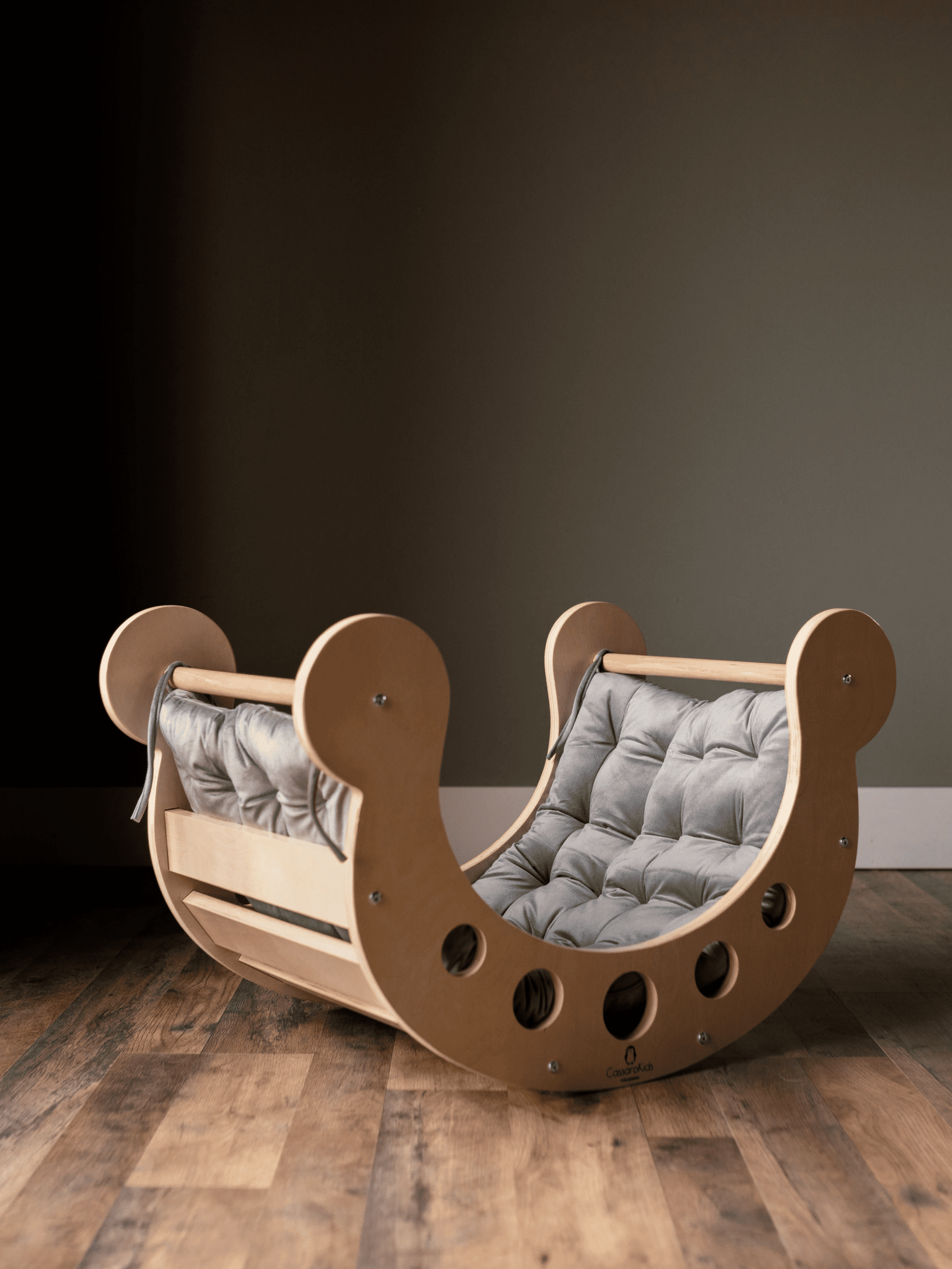 Pillow for Waldorf Rocker with Rods Gray