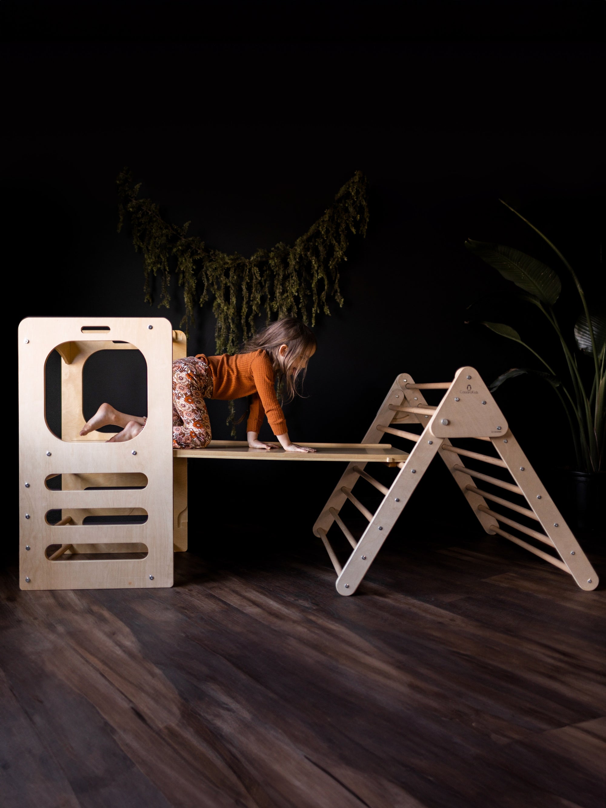 Play Tower with Foldable Triangle Earth Tone